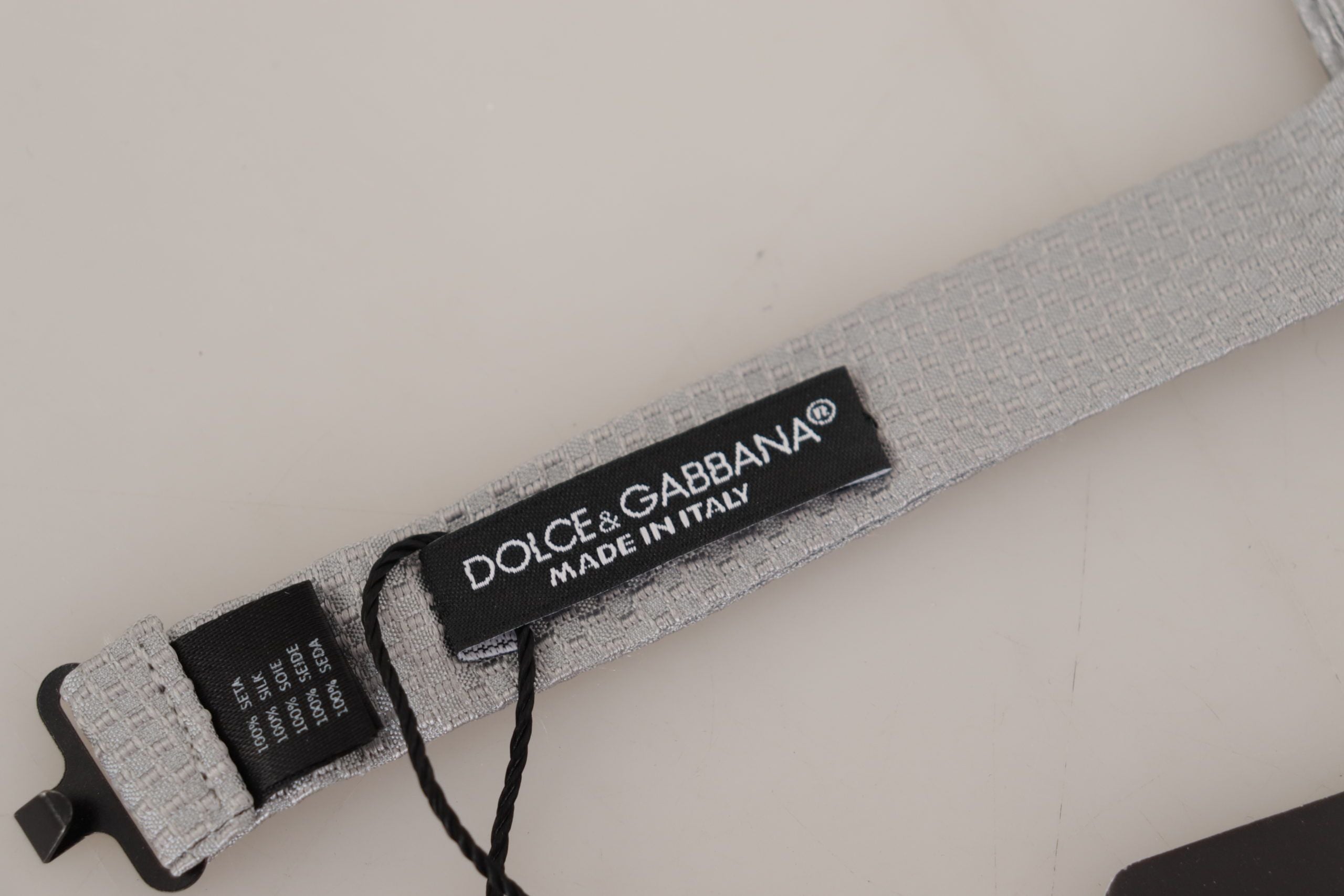 Dolce & Gabbana Chic Gray Silk Bow Men's Tie