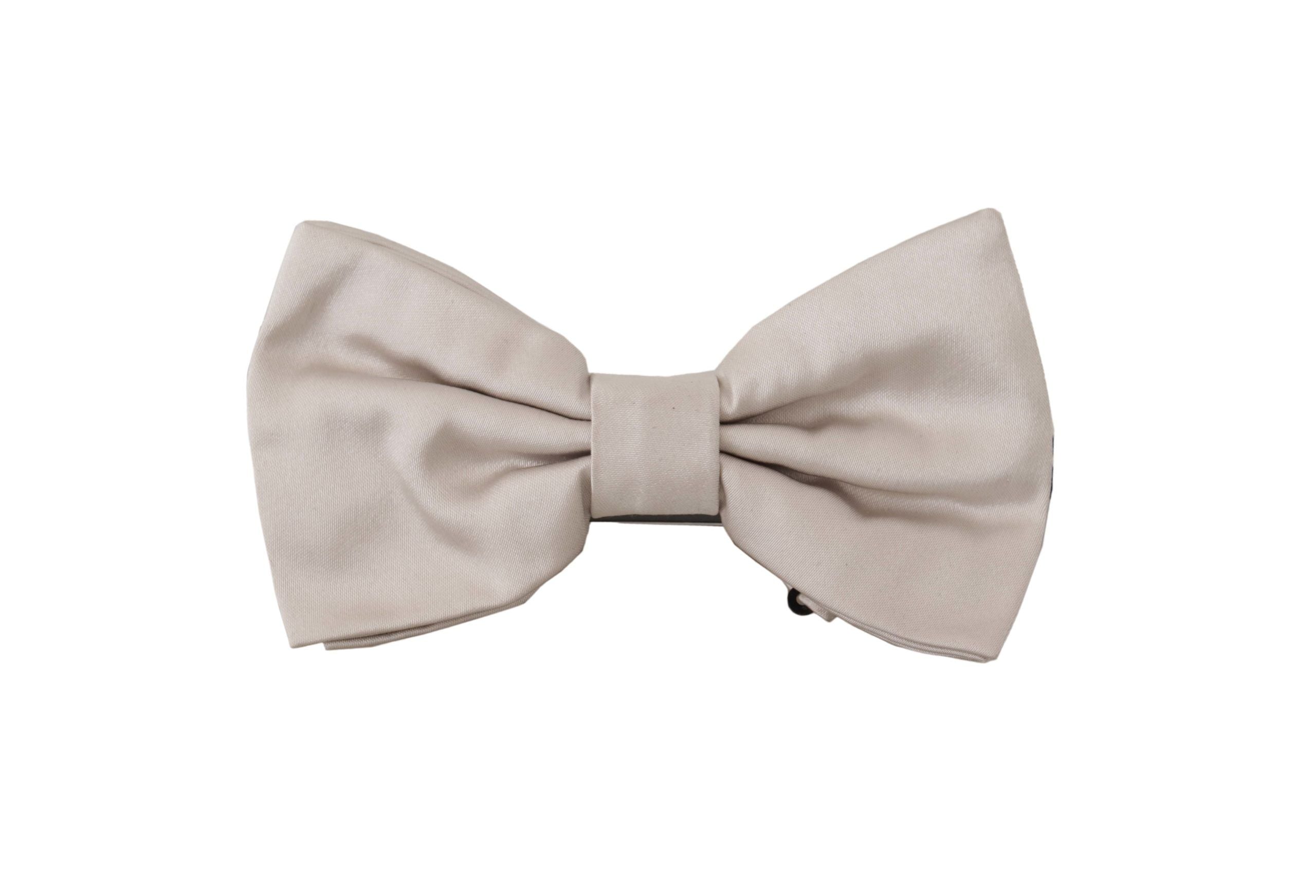 Dolce & Gabbana Exquisite Silk Gray Bow Men's Tie