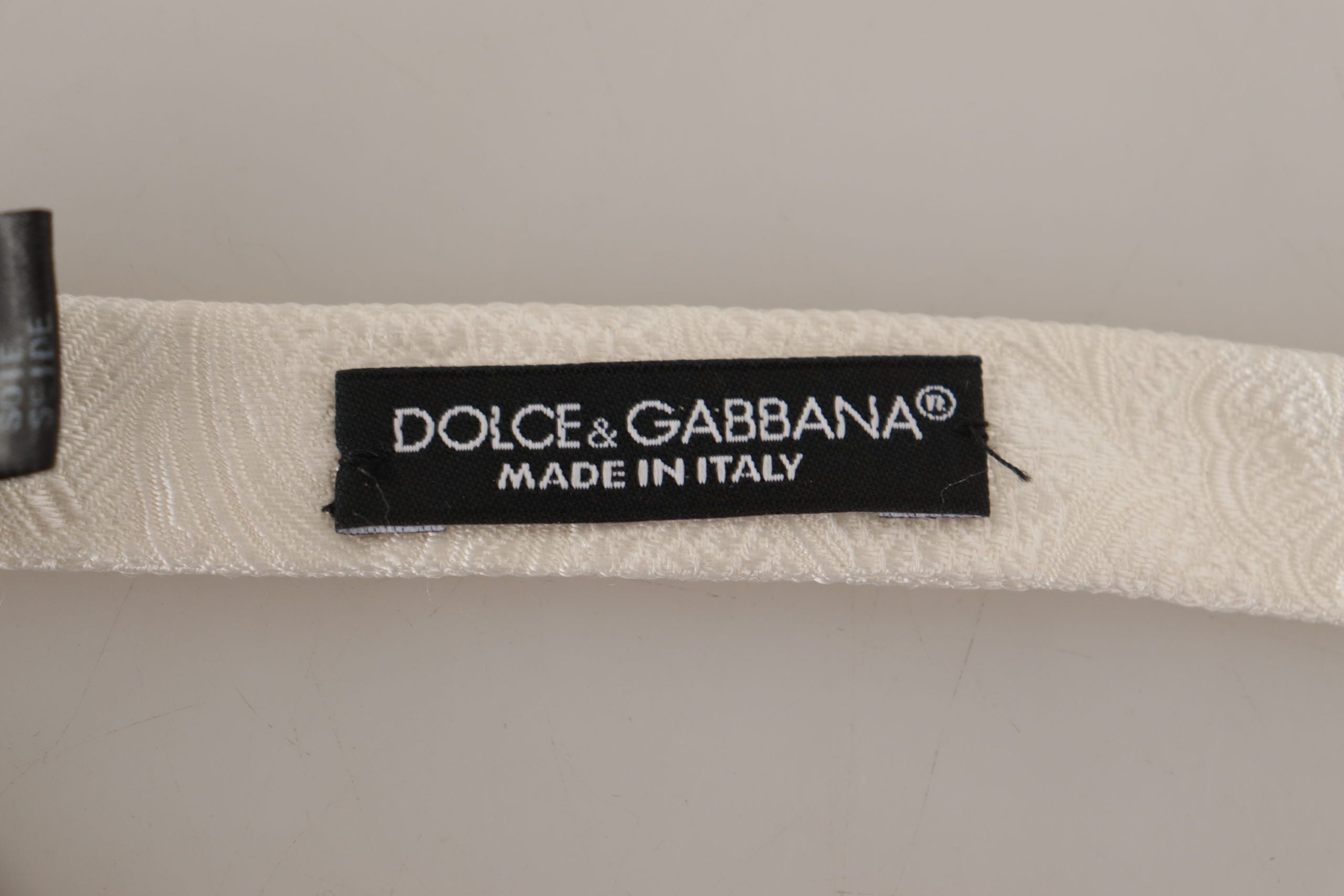 Dolce & Gabbana Elegant White Silk Bow Men's Tie