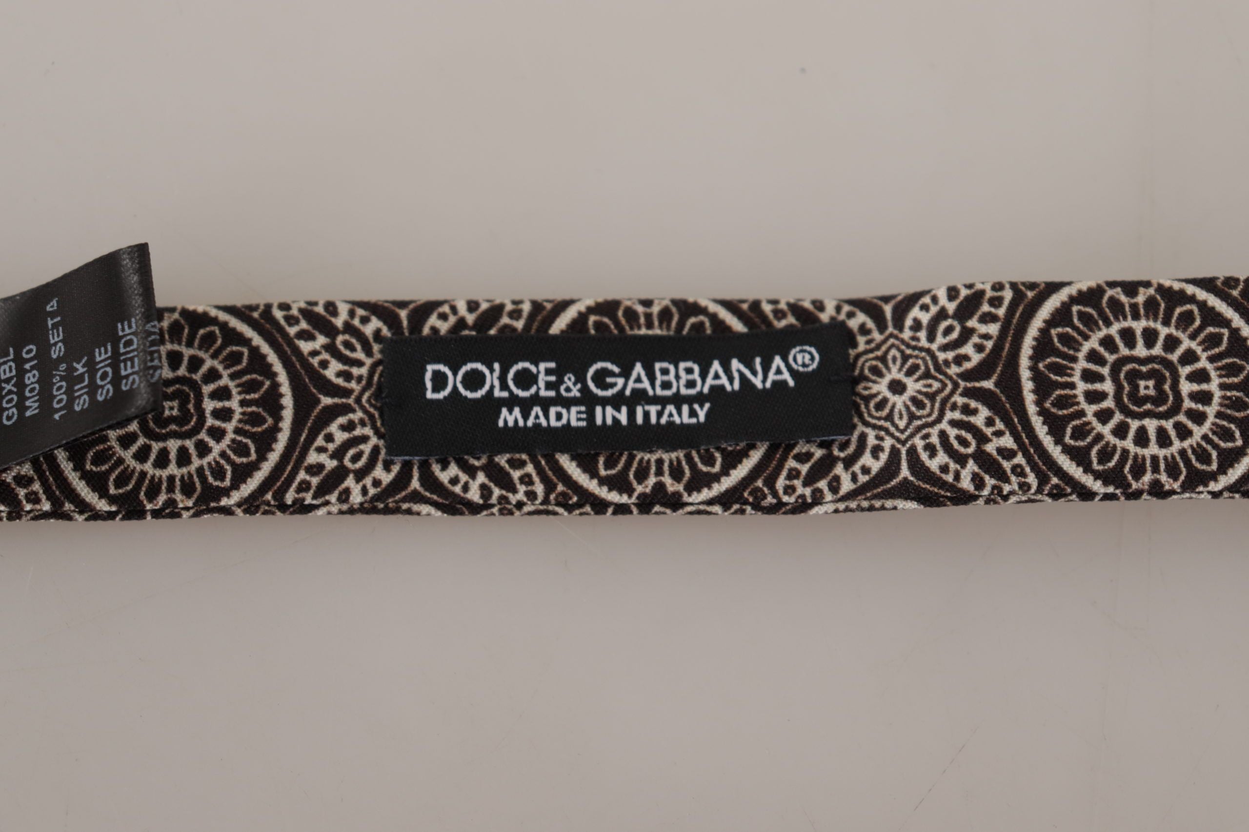 Dolce & Gabbana Elegant Silk Black & White Bow Men's Tie