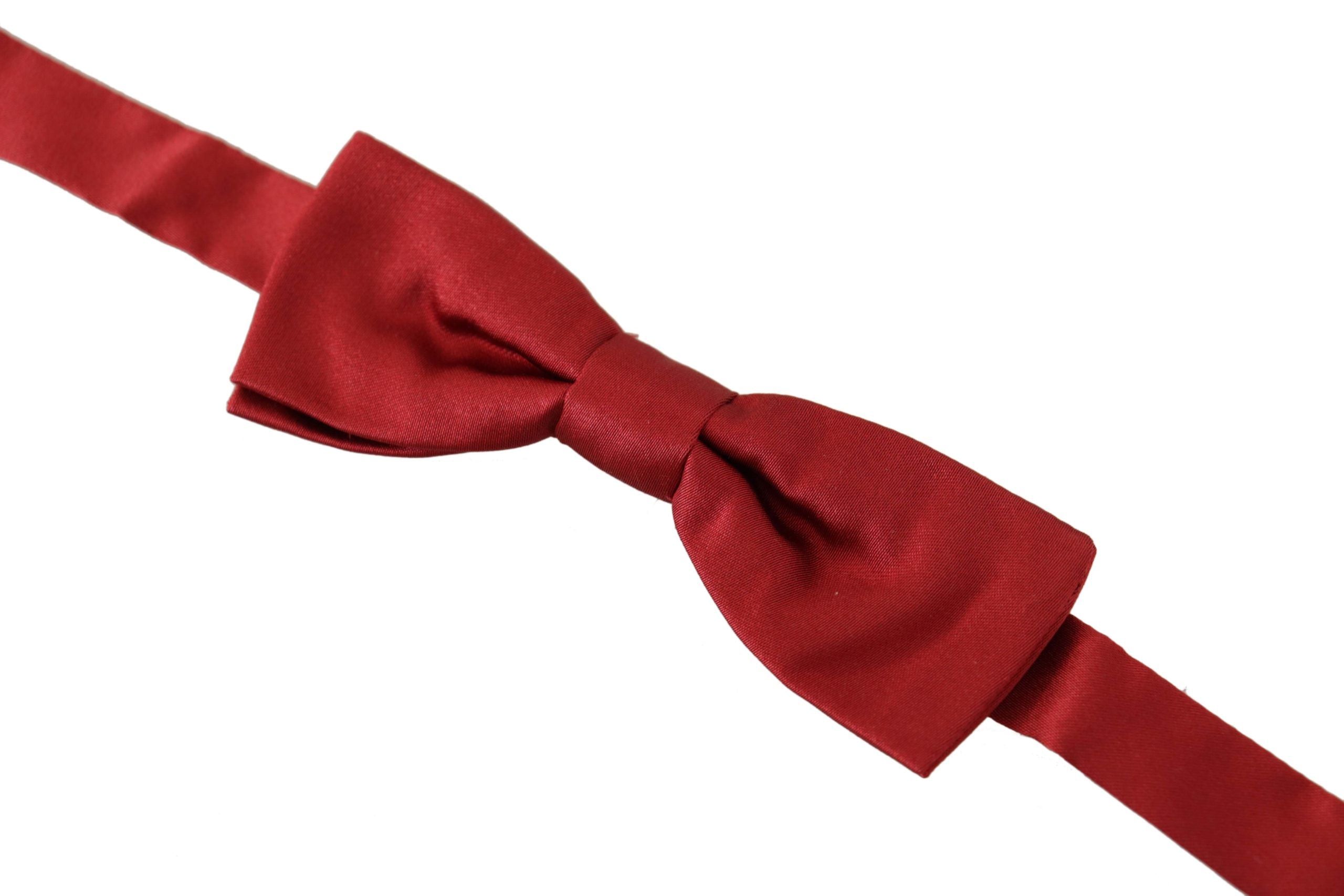 Dolce & Gabbana Elegant Silk Red Bow Men's Tie