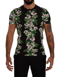 Dolce & Gabbana Black Floral Print Crewneck Men's T-shirt2