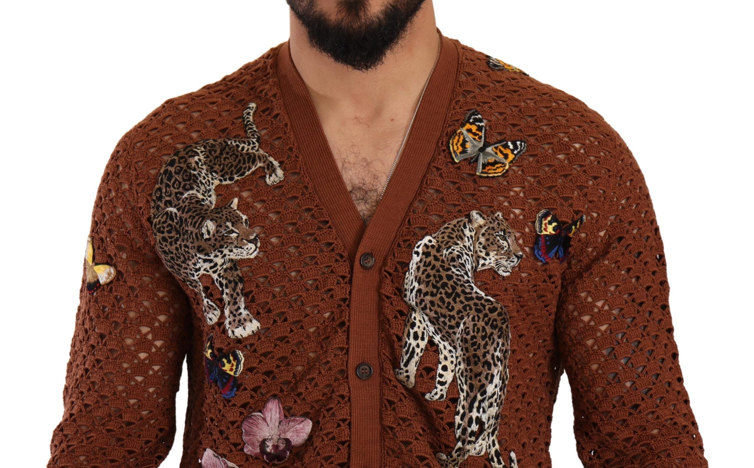 Dolce & Gabbana Refined Elegance Multicolor Embroidered Men's Cardigan