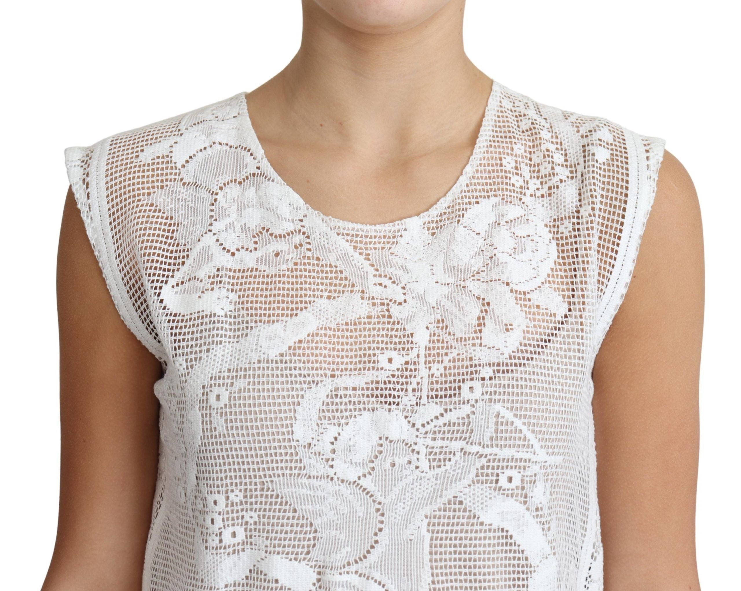 Dolce & Gabbana Chic Lace Floral Sleeveless Women's Top