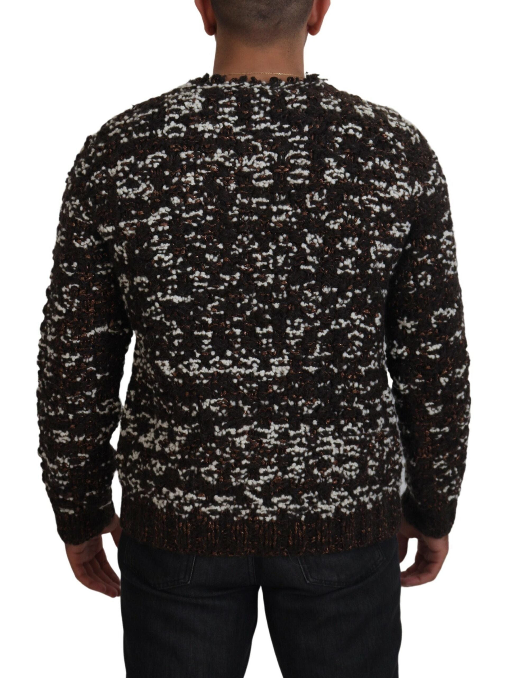 Dolce & Gabbana Elegant Bronze Knit Pullover Men's Sweater