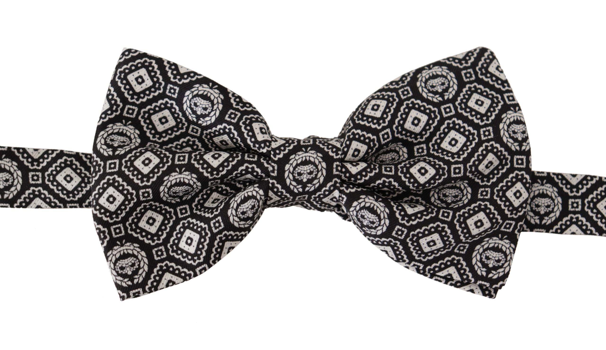 Dolce & Gabbana Elegant Silk Black Bow Men's Tie