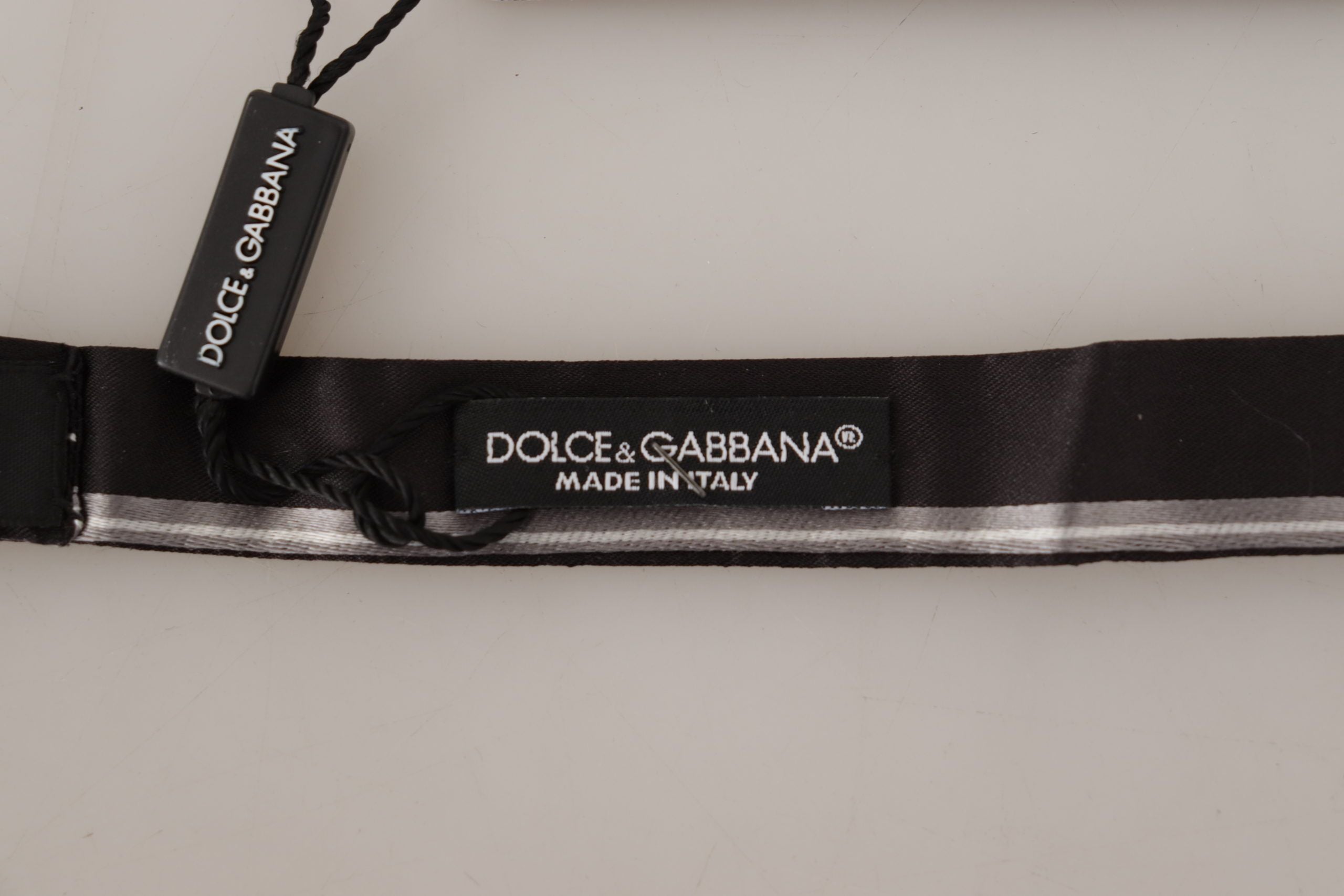 Dolce & Gabbana Elegant Silk Bow Tie in Black and Men's Grey