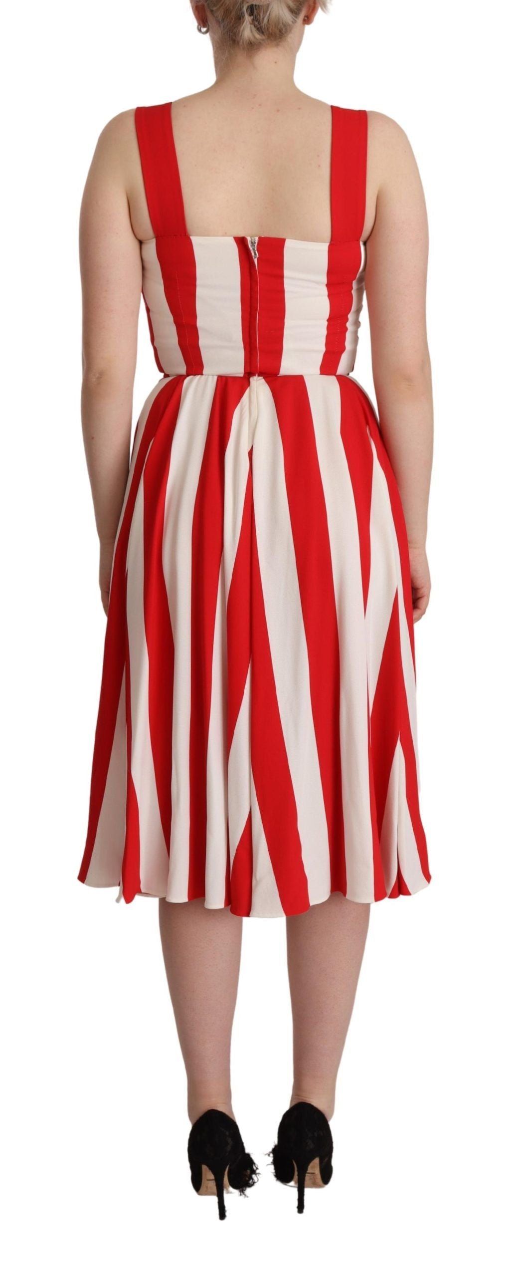 Dolce & Gabbana Elegant A-Line Striped Shift Women's Dress