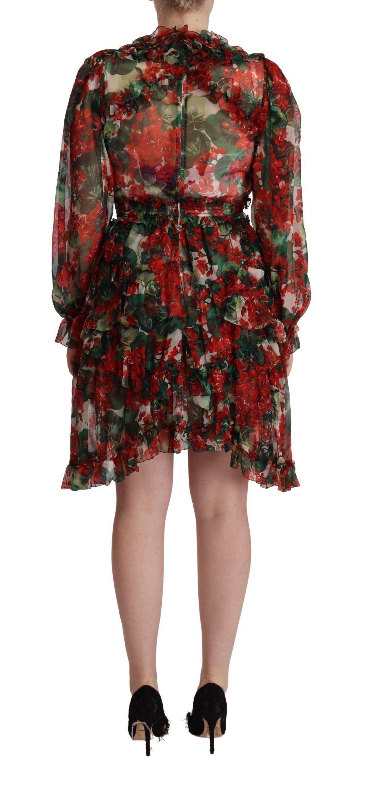 Dolce & Gabbana Floral Silk Mini Knee High Women's Dress