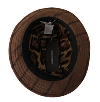 Dolce & Gabbana Brown Fedora Striped Print Summer Women's Hat5