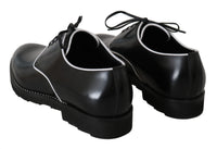 Dolce & Gabbana Elegant Black Leather Derby Dress Men's Shoes10