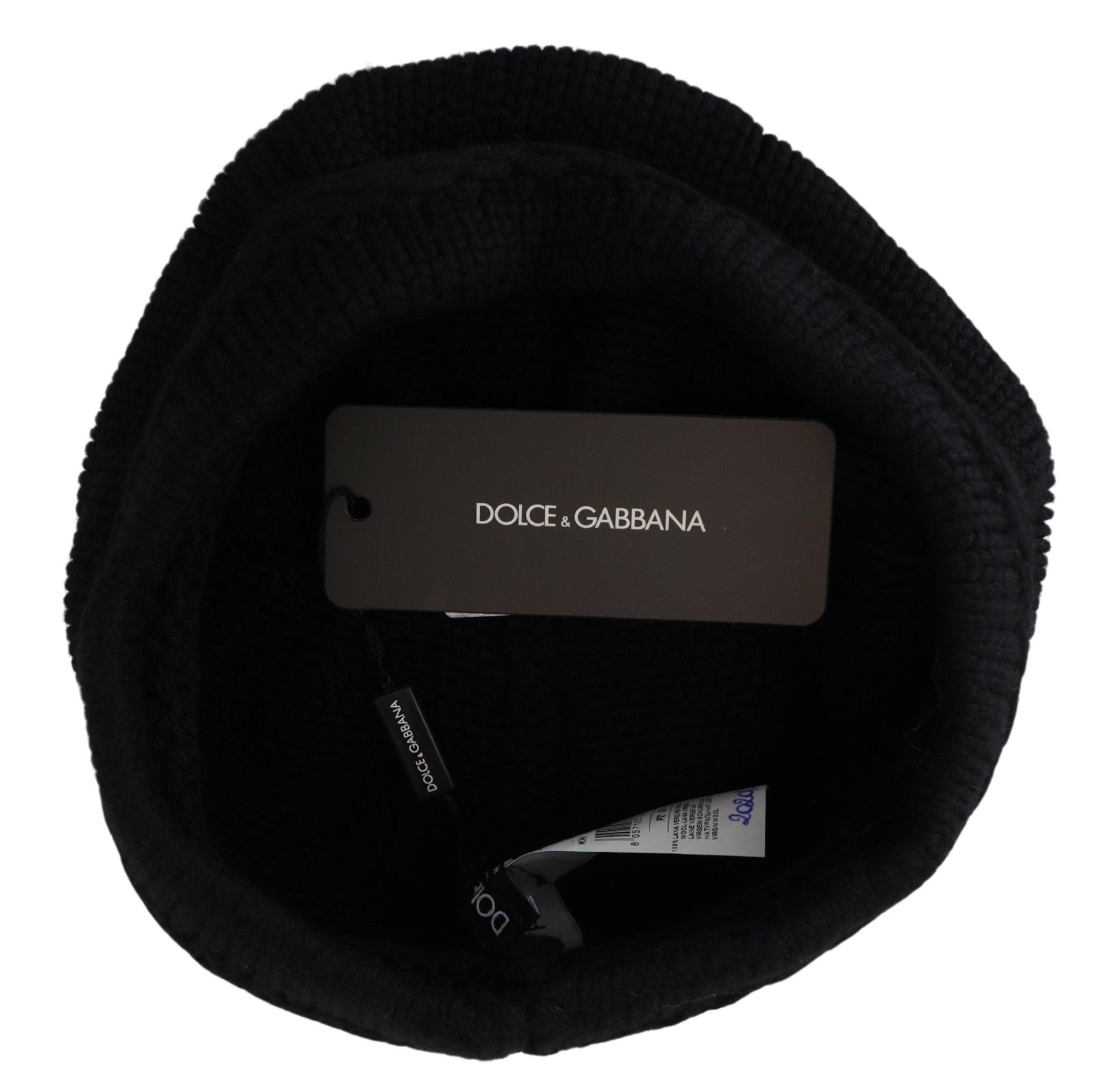 Dolce & Gabbana Elegant Black Virgin Wool Beanie Women's Hat