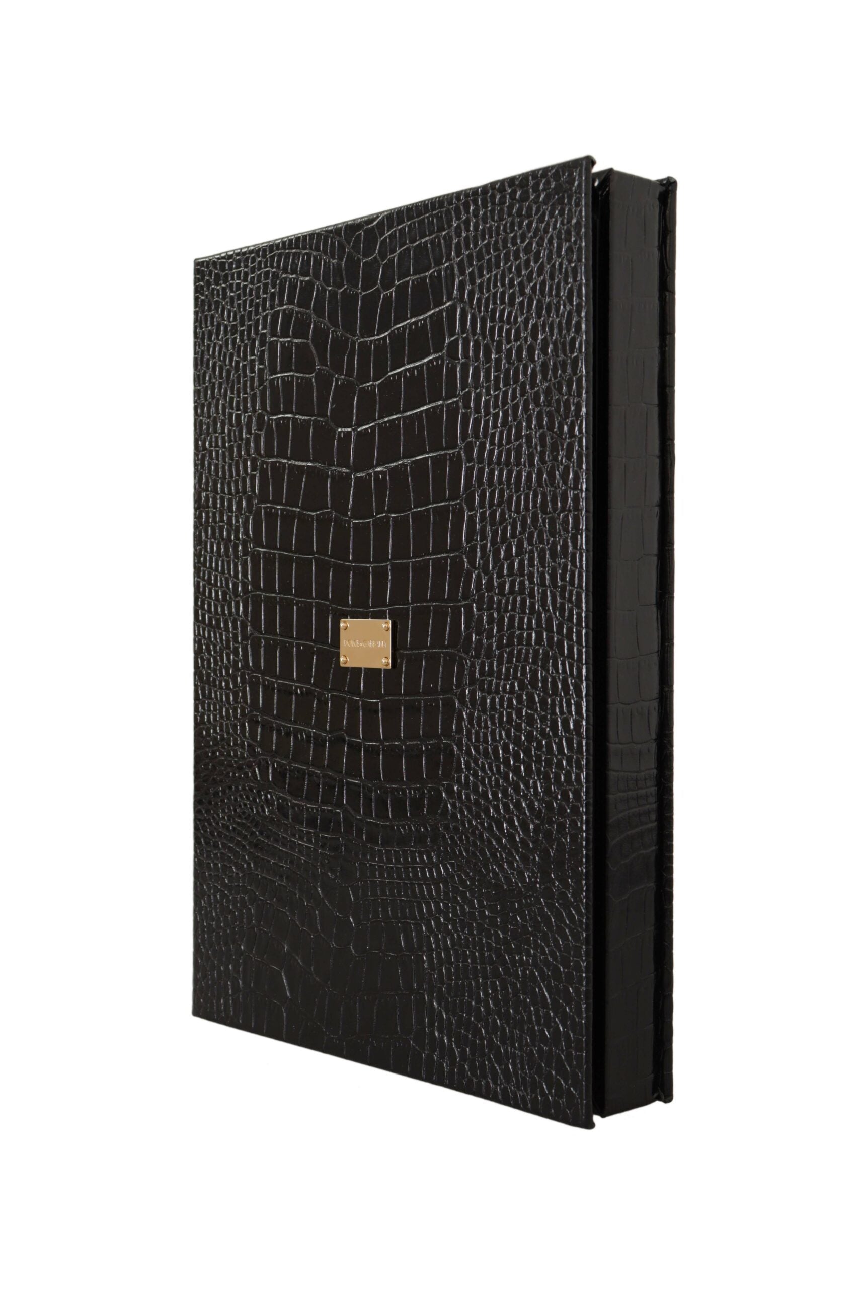 Dolce & Gabbana Elegant Black Leather Catalogue Men's Case