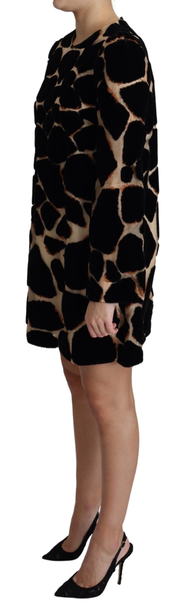 Dolce & Gabbana Chic Giraffe Print Shift Mini Women's Dress