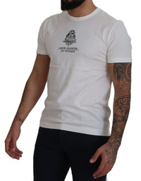 Dolce & Gabbana White Logo Cotton Amor Magister Men's T-shirt4