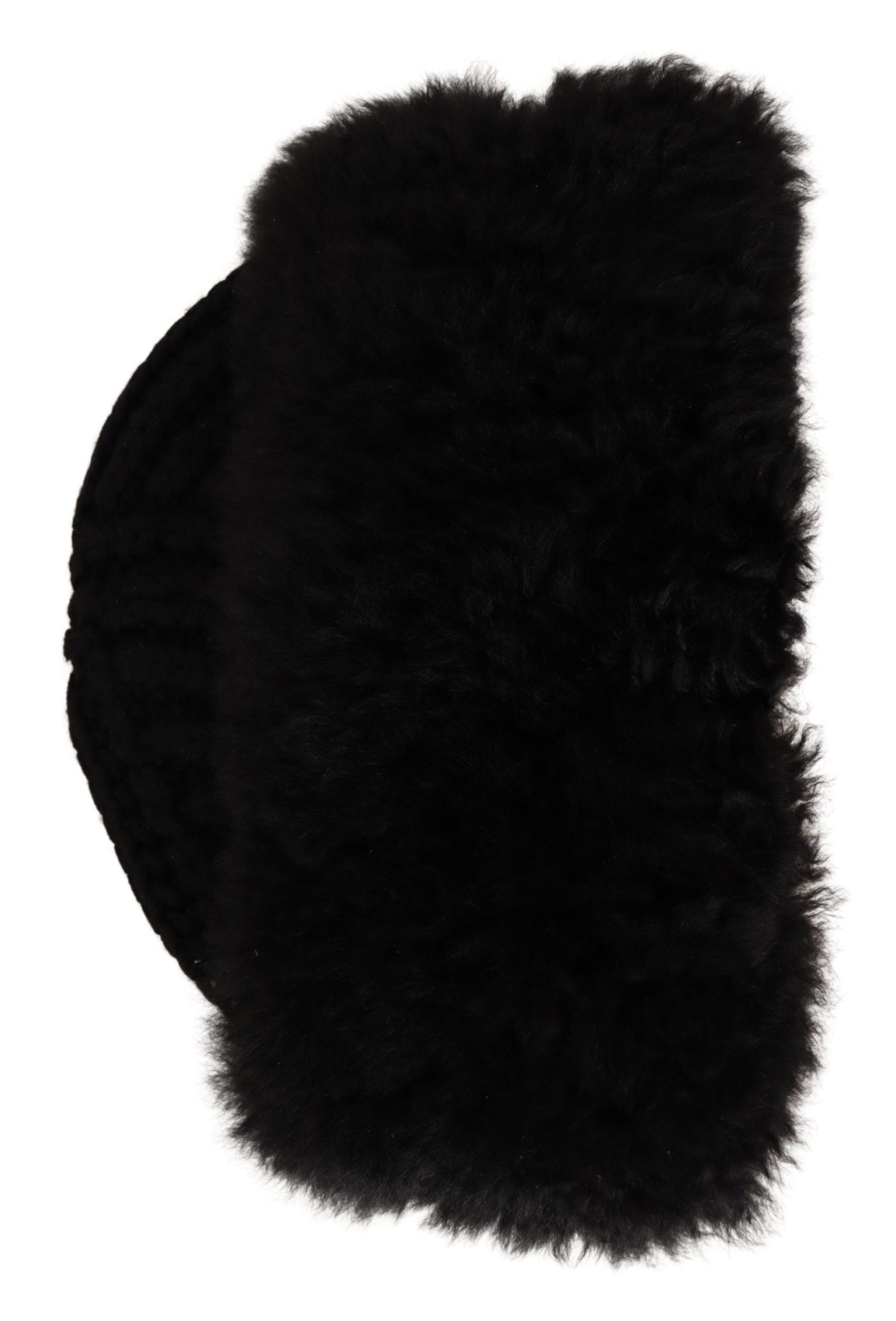 Dolce & Gabbana Elegant Black Cashmere Alpaca Fur Women's Beanie