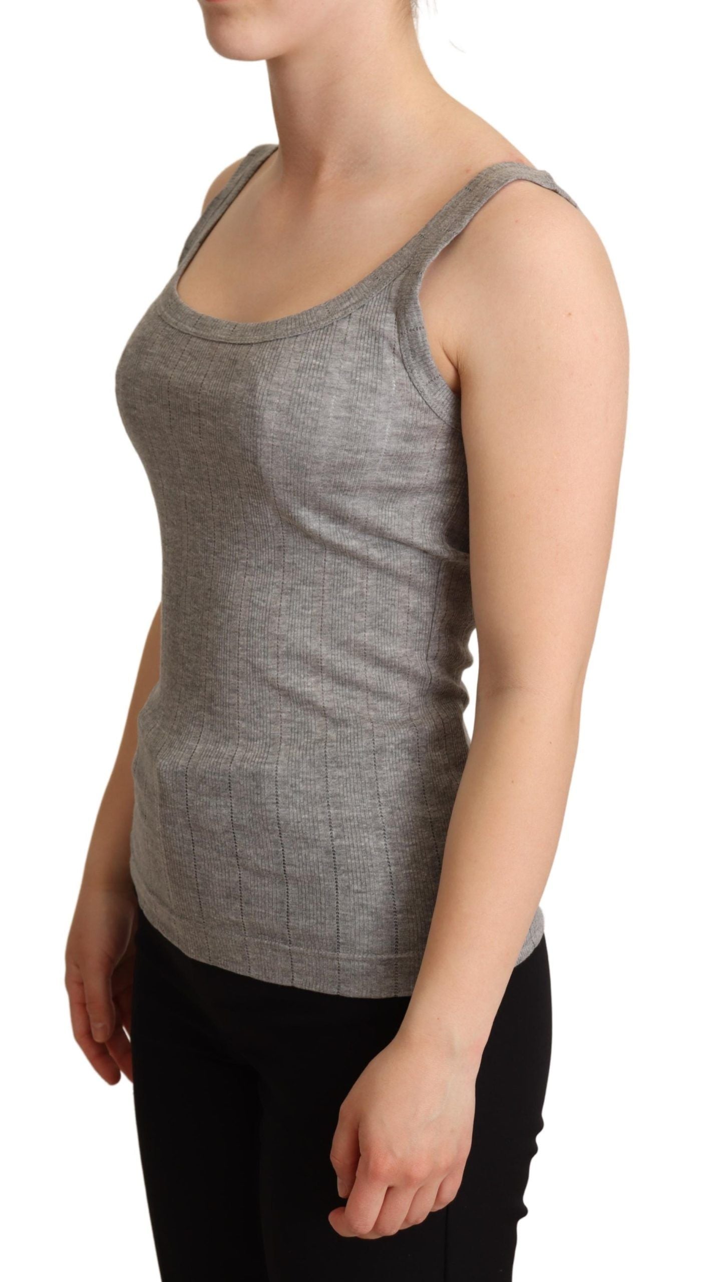 Dolce & Gabbana Elegant Sleeveless Gray Tank Women's Top