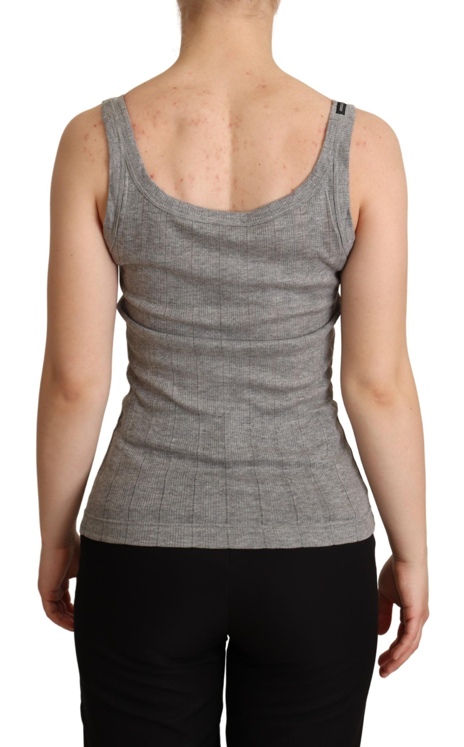 Dolce & Gabbana Elegant Sleeveless Gray Tank Women's Top