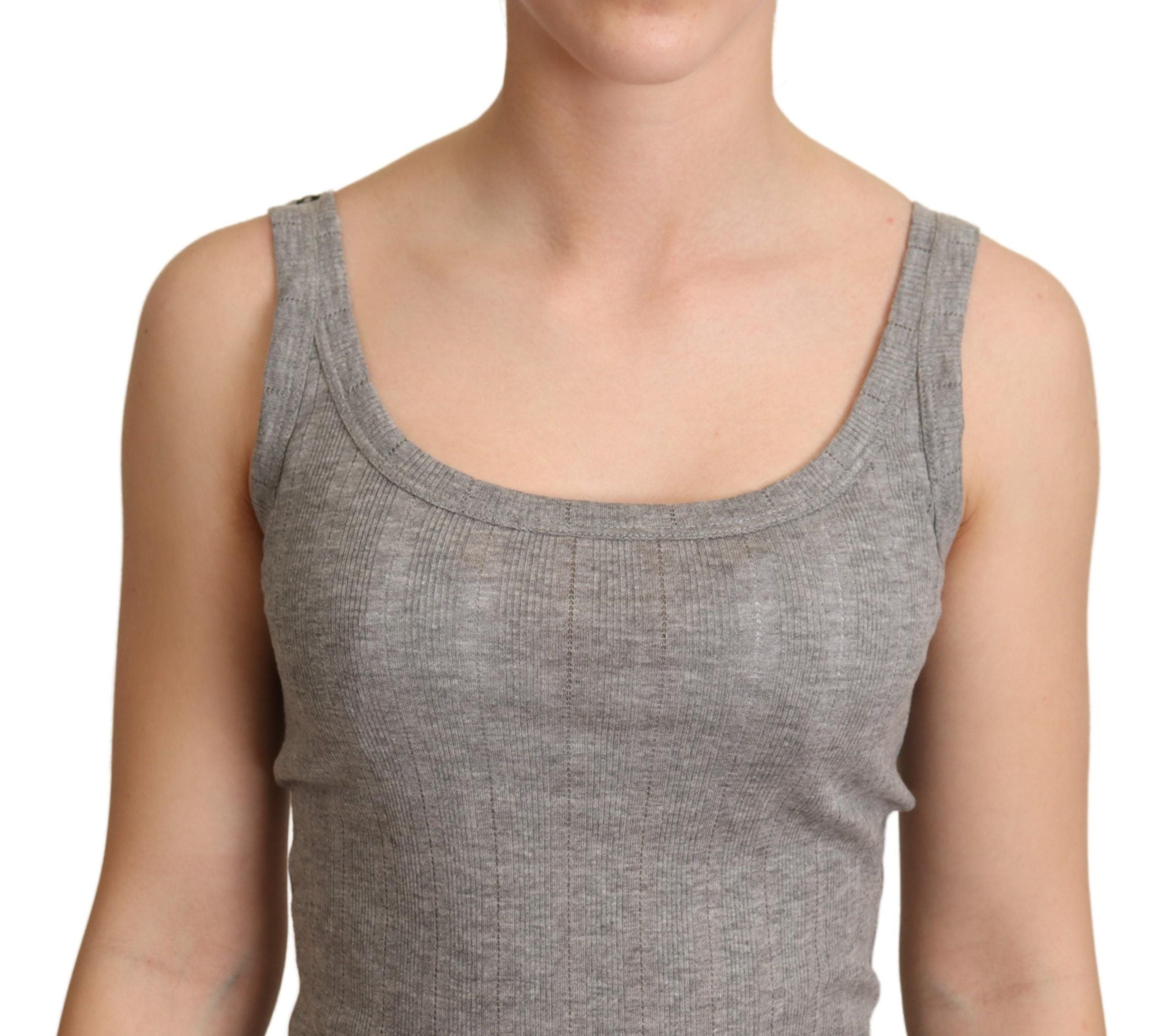 Dolce & Gabbana Elegant Sleeveless Gray Tank Women's Top