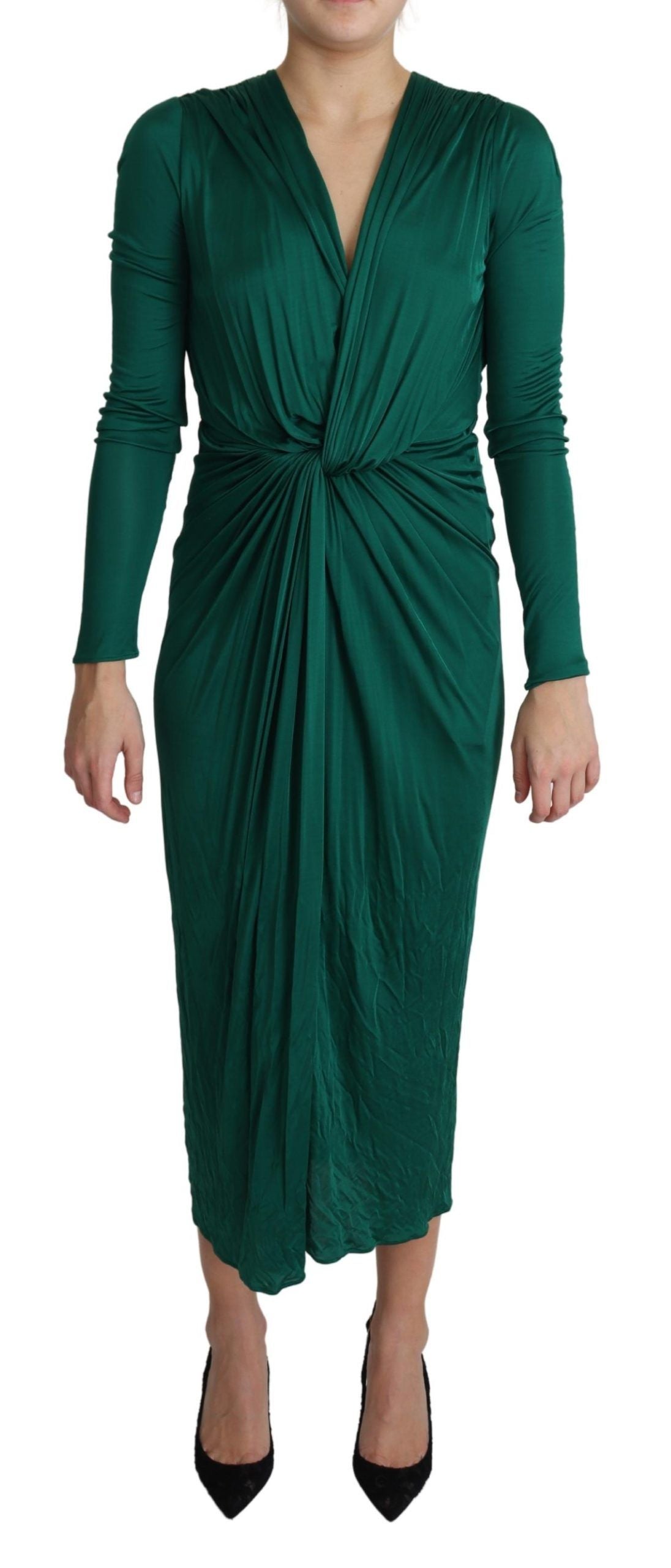 Dolce & Gabbana Emerald Elegance Bodycon Midi Women's Dress2