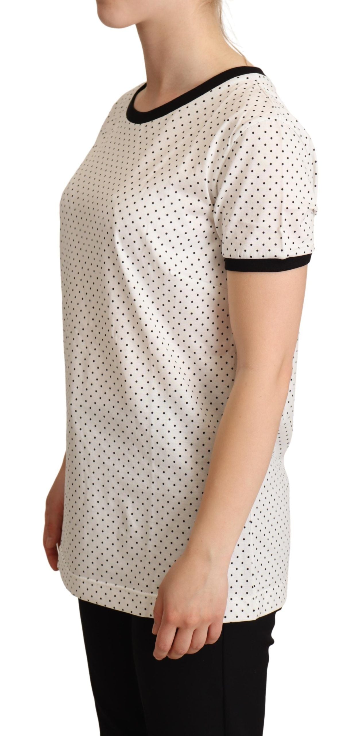 Dolce & Gabbana Polka Dot Crewneck Cotton Women's Tee