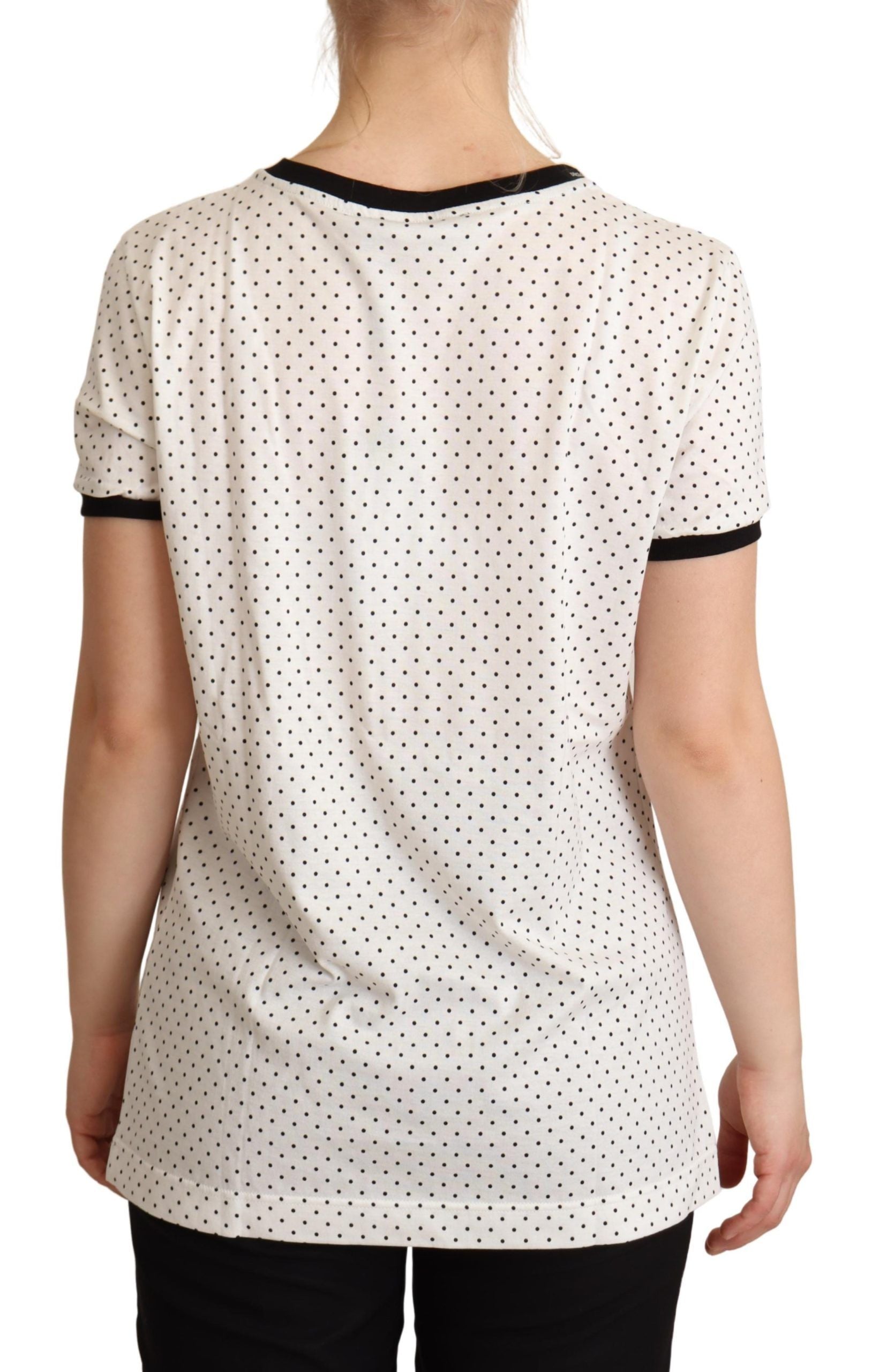 Dolce & Gabbana Polka Dot Crewneck Cotton Women's Tee