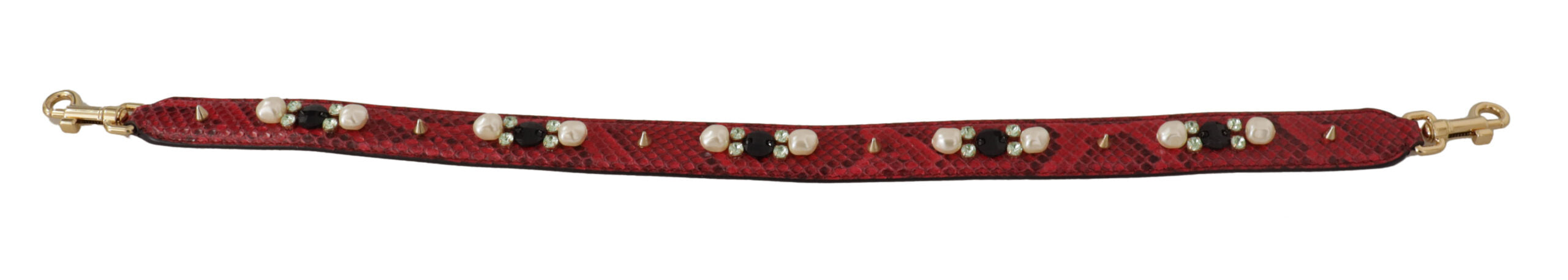 Dolce & Gabbana Elegant Red Python Leather Shoulder Women's Strap