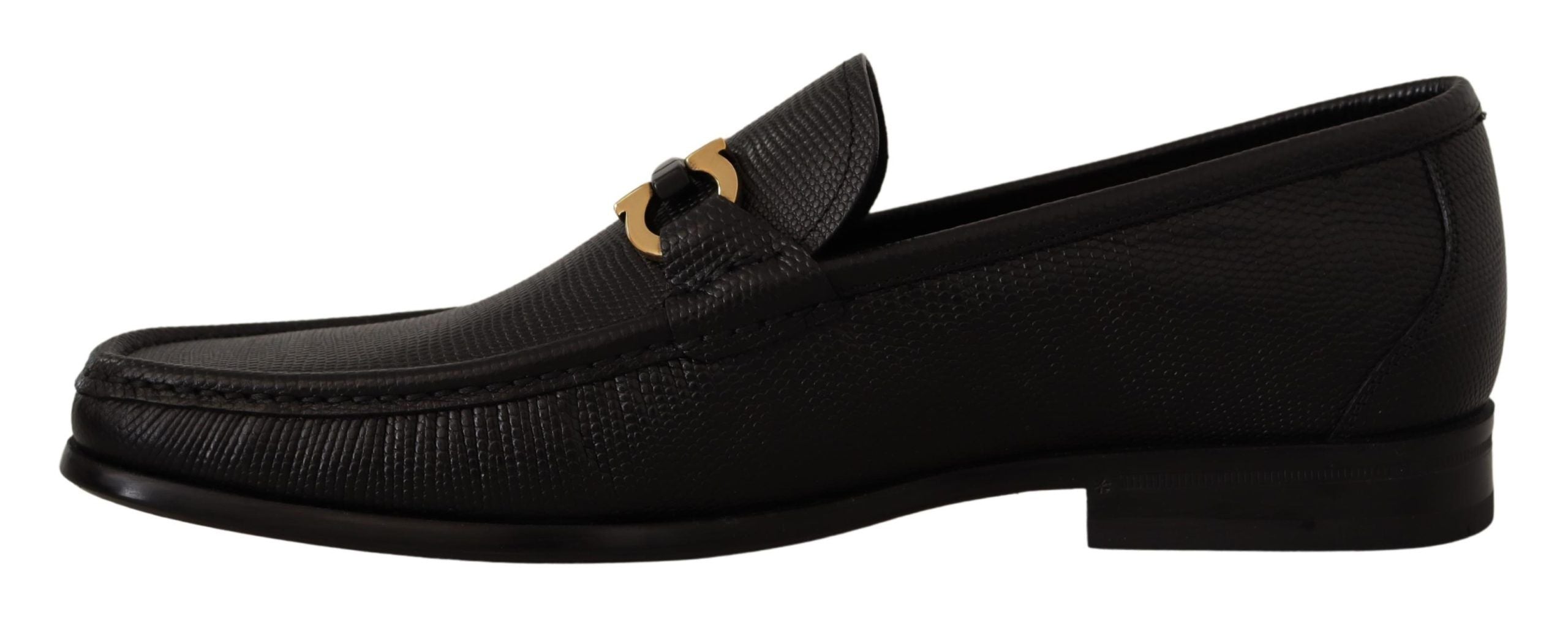 Salvatore Ferragamo Elegant Black Calf Leather Men's Loafers