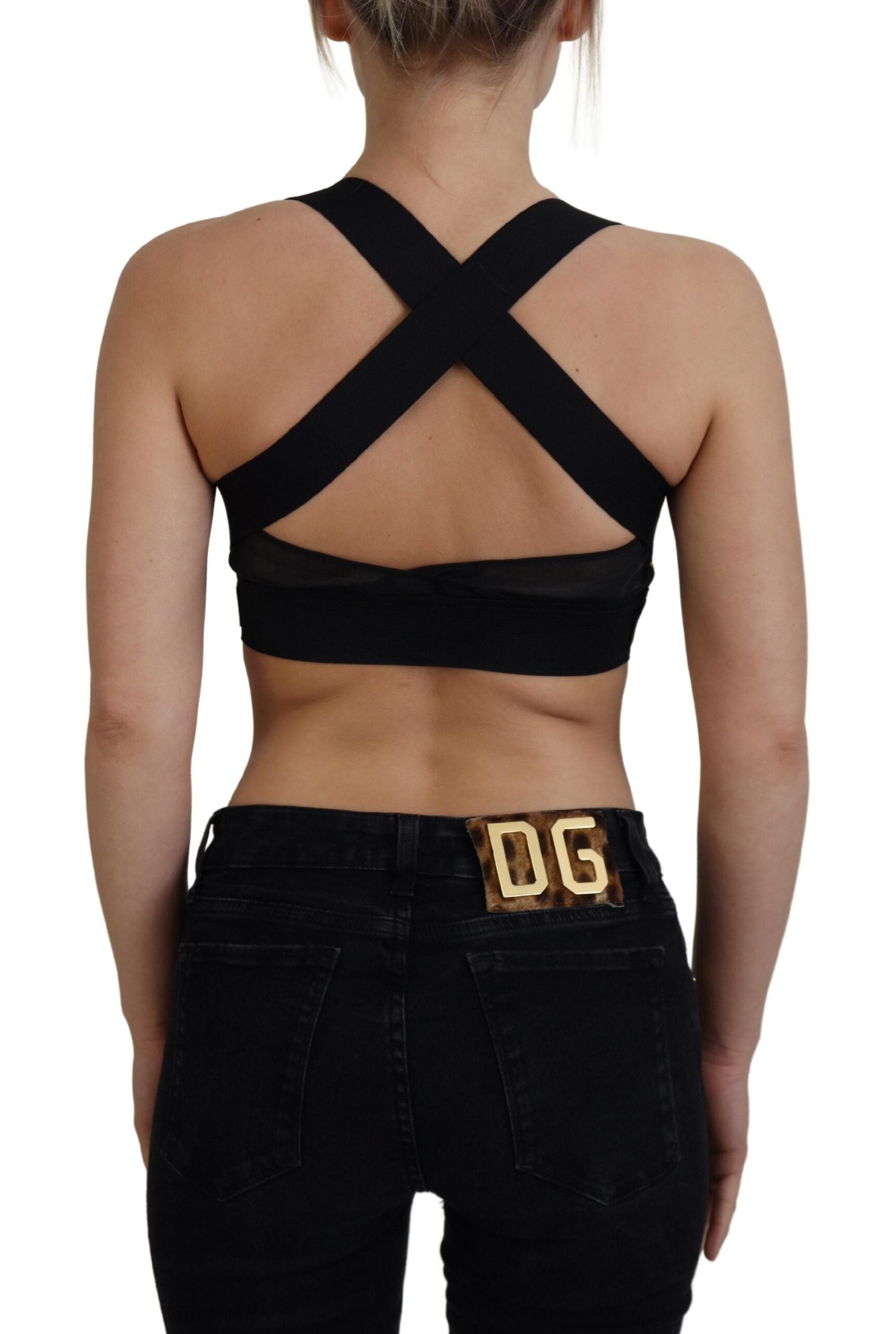 Dolce & Gabbana Elegant Cropped Top with Front Women's Zipper