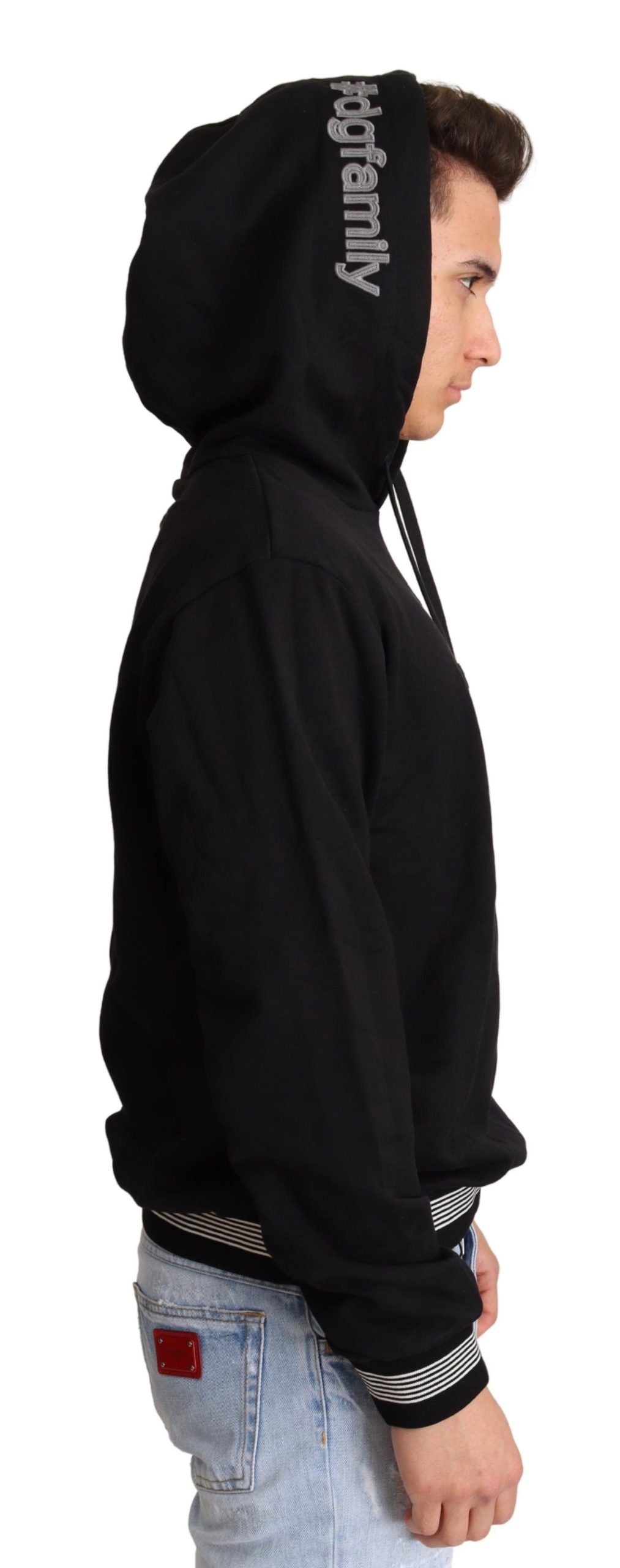 Dolce & Gabbana Black Cotton Hooded #dgfamily Men's Sweater7