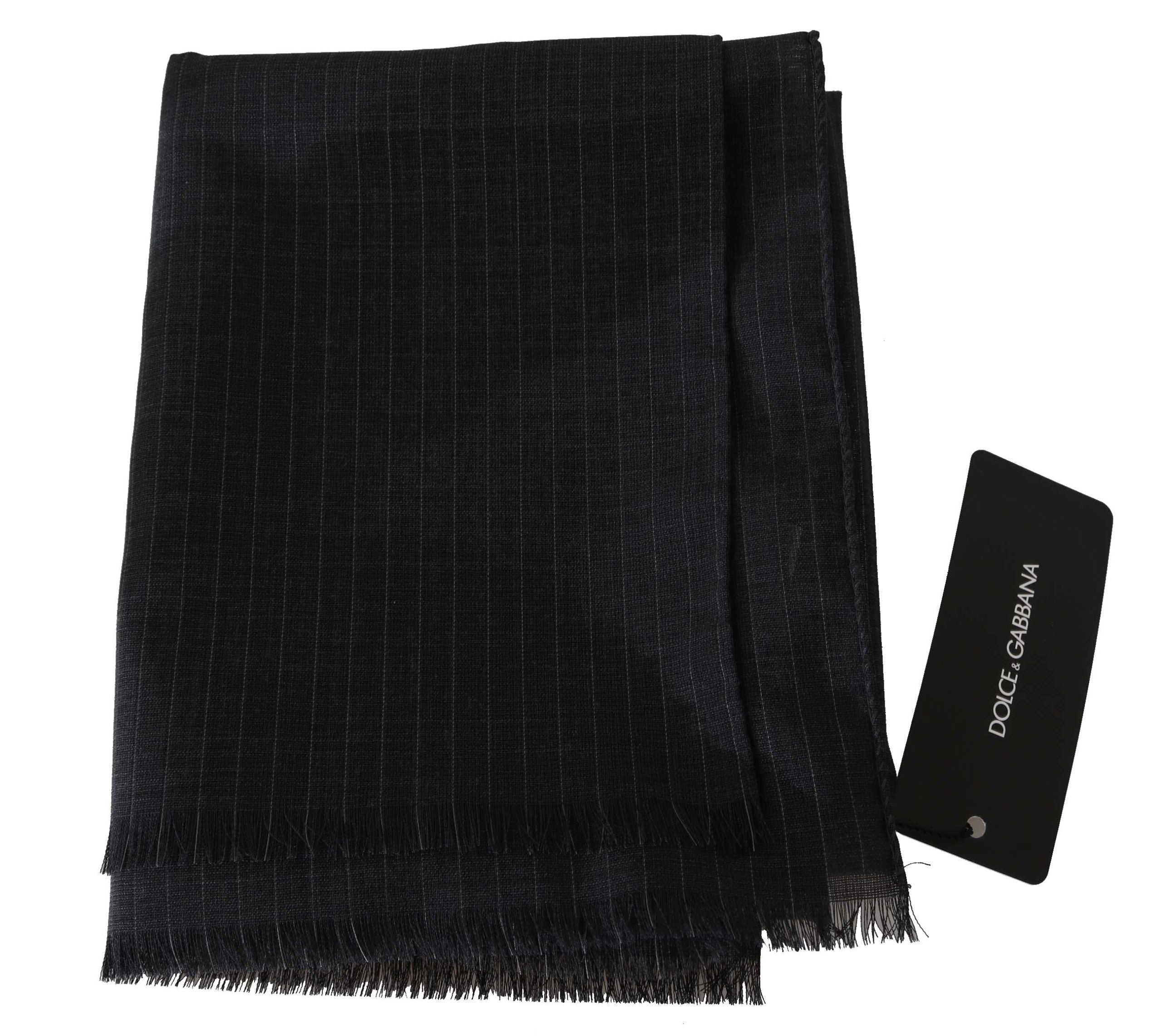 Dolce & Gabbana Elegant Gray Striped Wool Men's Men's Scarf