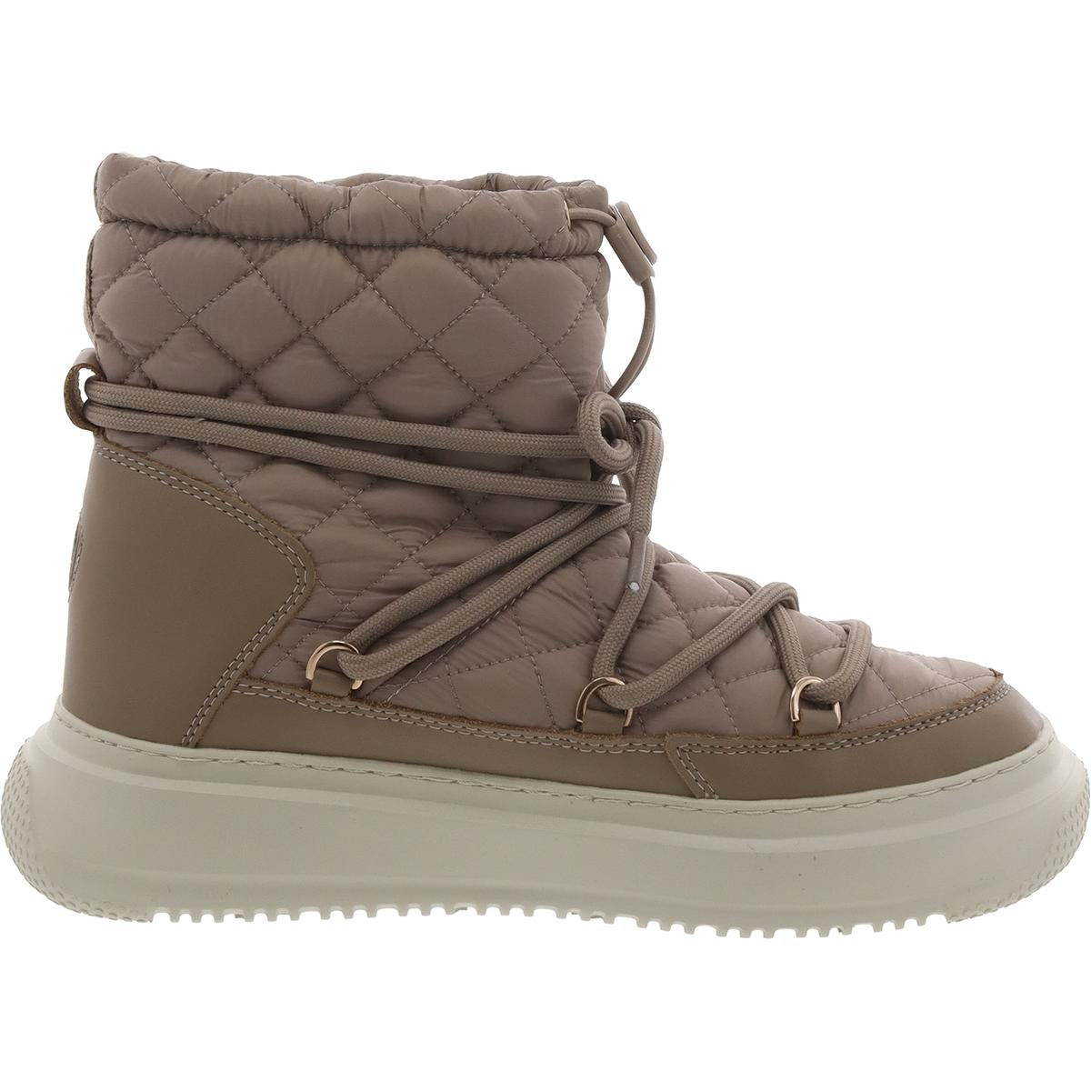 Womens Quilted Lace Up Winter & Snow Boots