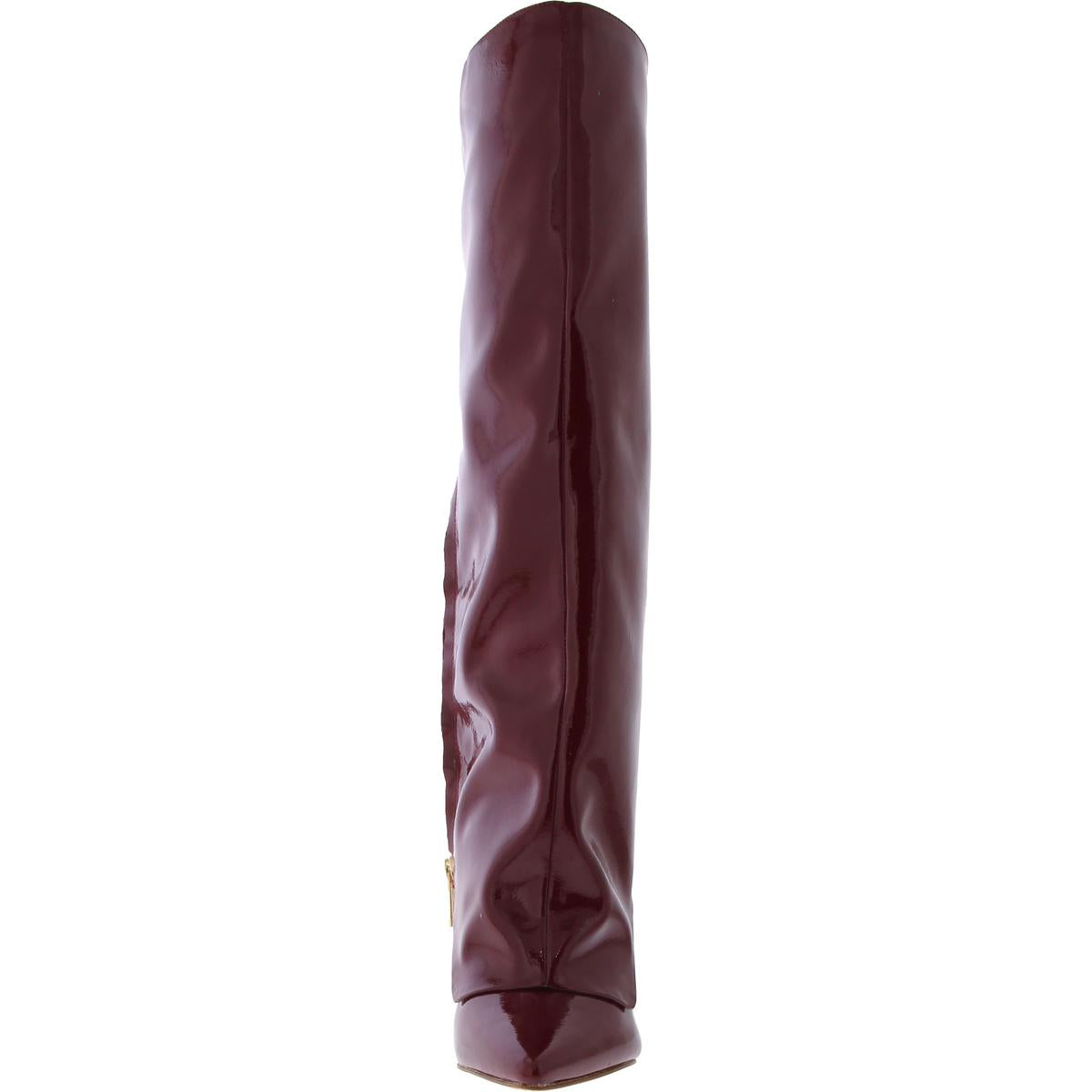 Womens Faux Leather Zipper Knee-High Boots