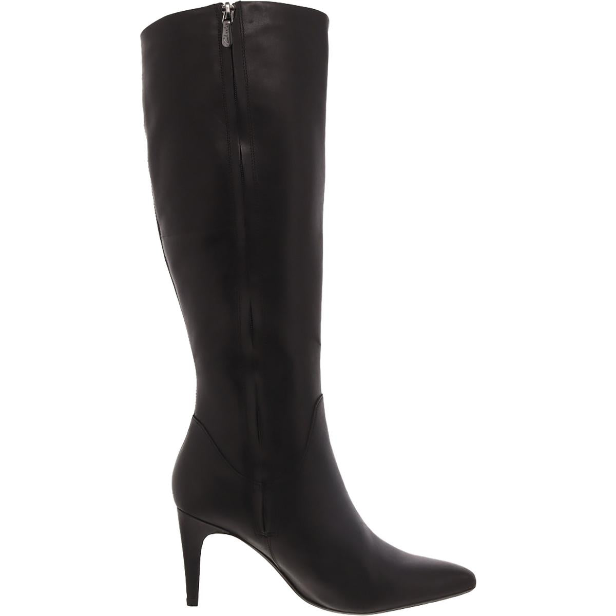 Laina85 Up Womens Leather Zip Up Knee-High Boots