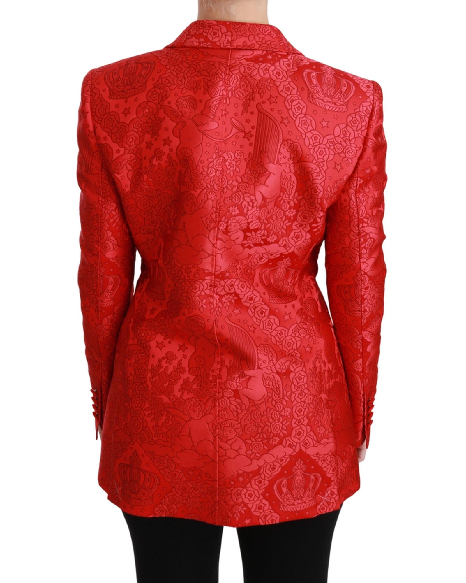 Dolce & Gabbana  Women's Red Floral Silk Blazer