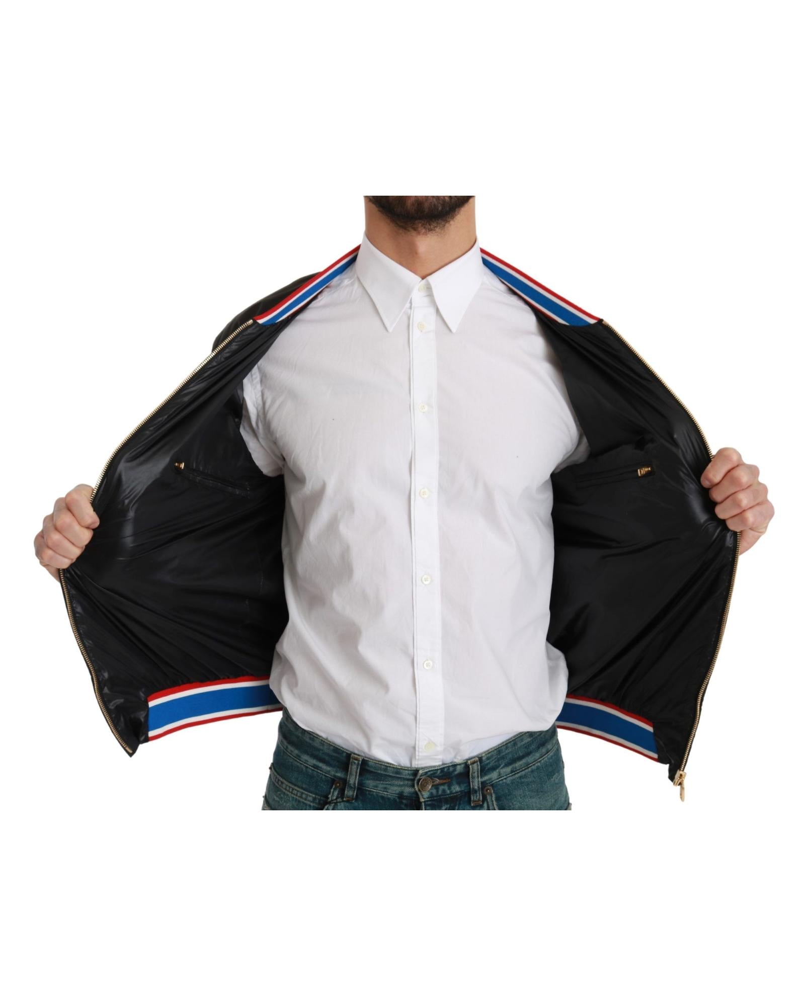 Dolce & Gabbana  Men's Pig Super Hero Bomber Jacket Black