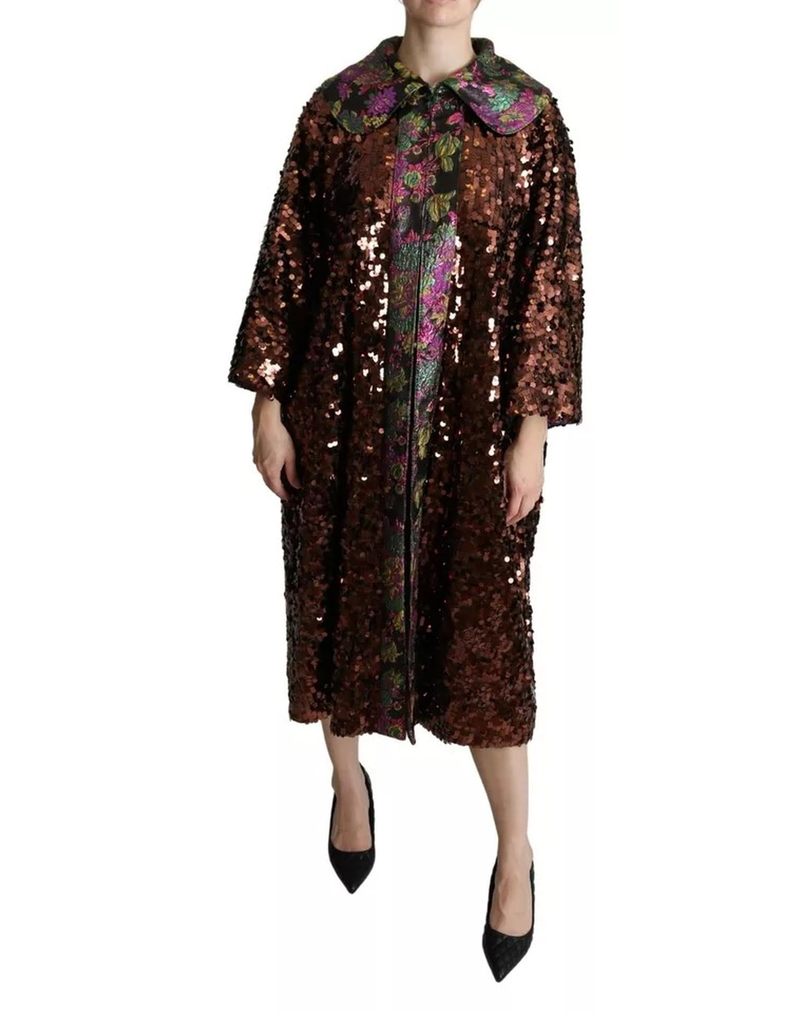 Dolce & Gabbana  Brown Sequined Coat