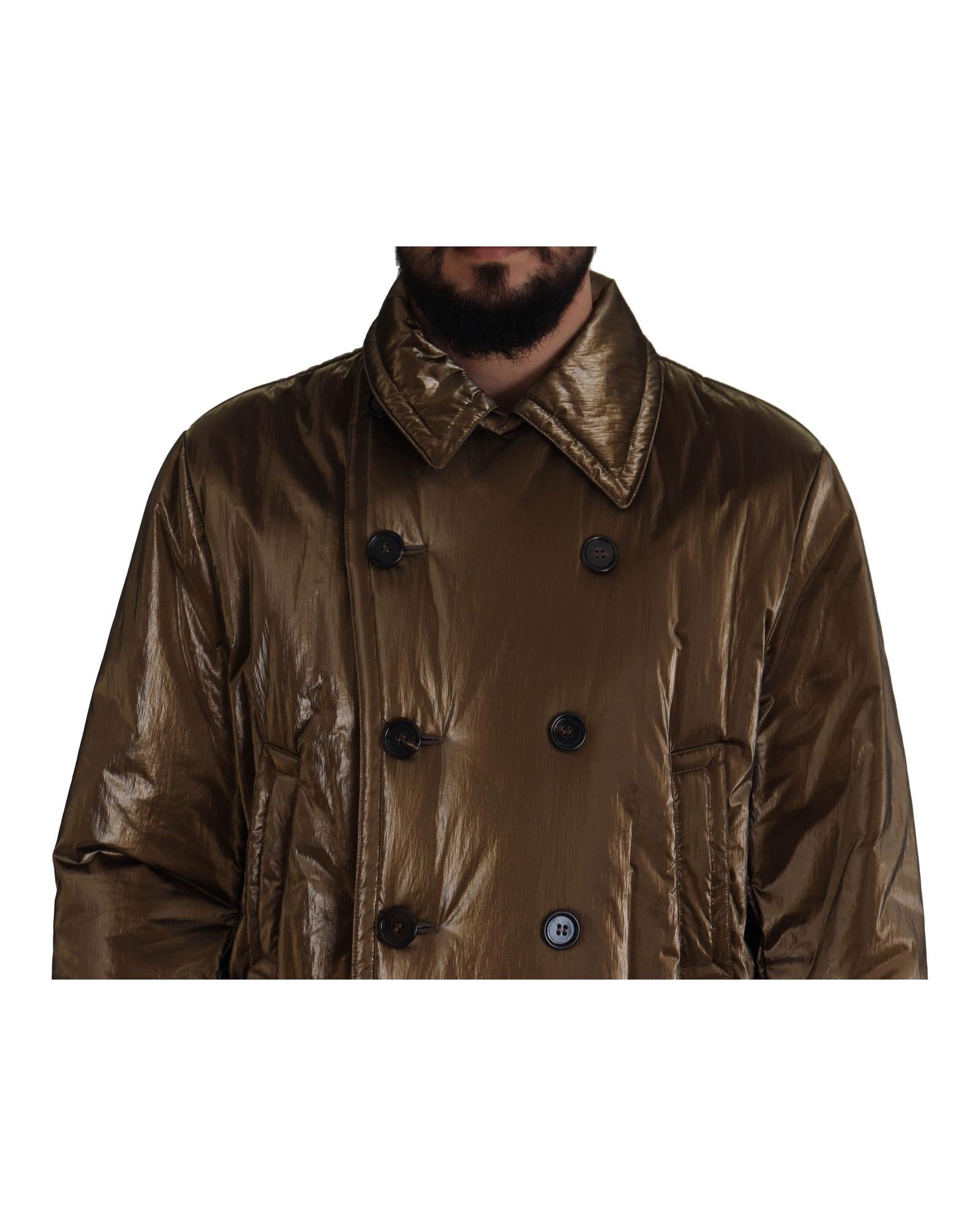 Dolce & Gabbana  Men's Double Breasted Down Jacket in Bronze