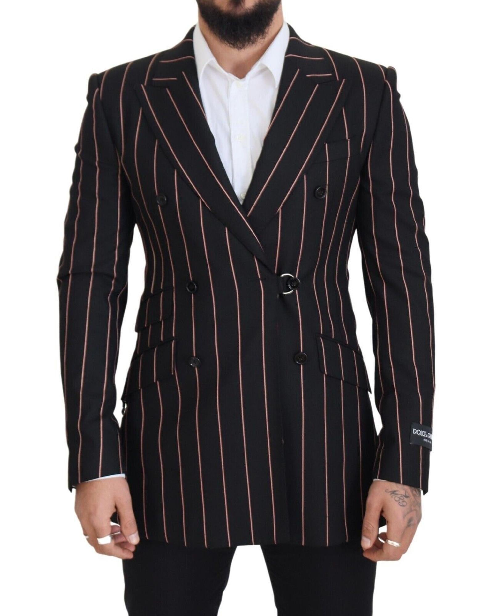 Dolce & Gabbana  Double Breasted Striped Blazer Black