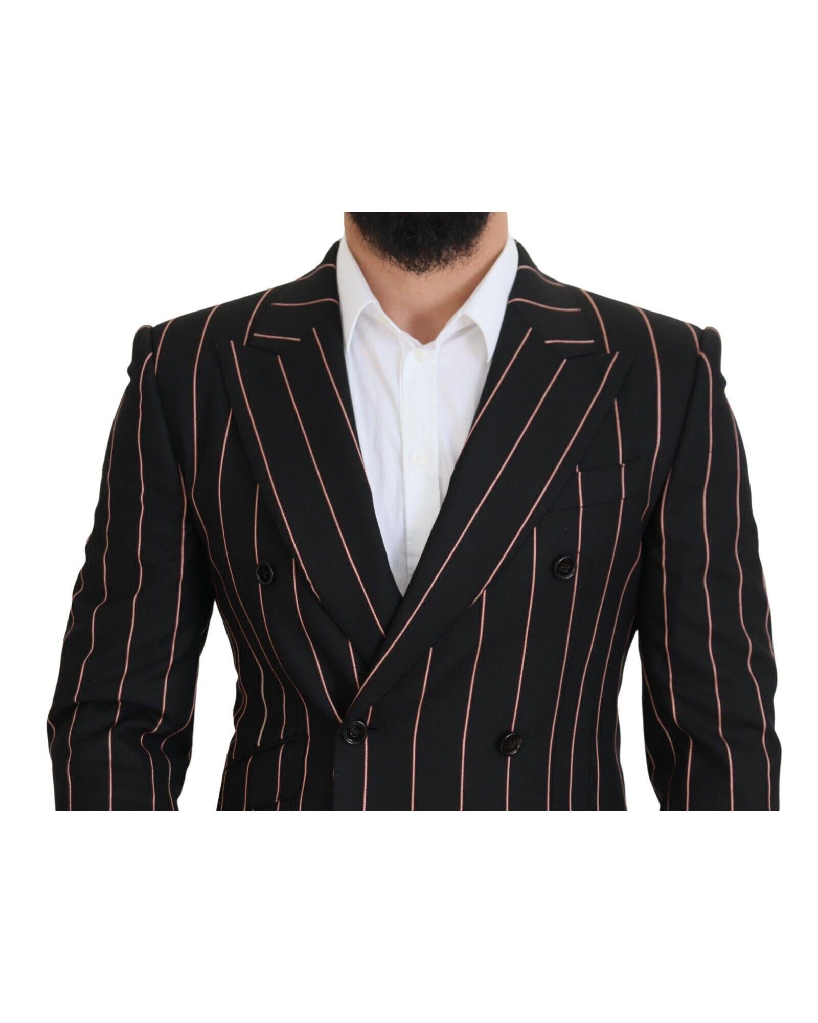 Dolce & Gabbana  Double Breasted Striped Blazer Black