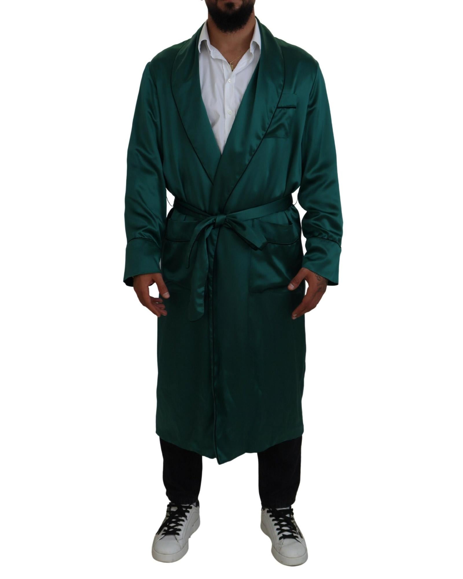 Dolce & Gabbana  Men's Silk Robe - Green