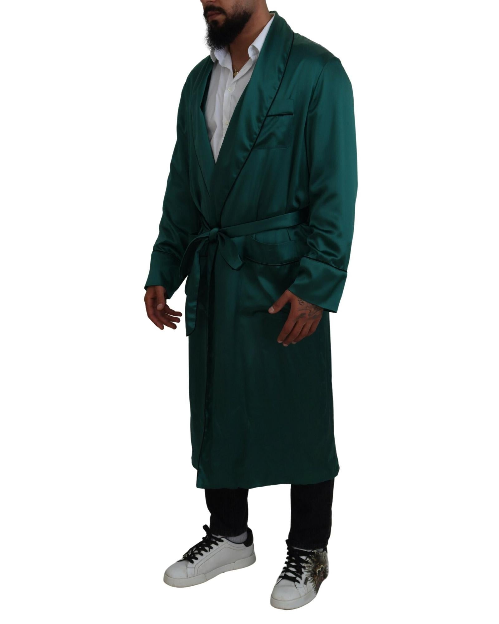 Dolce & Gabbana  Men's Silk Robe - Green