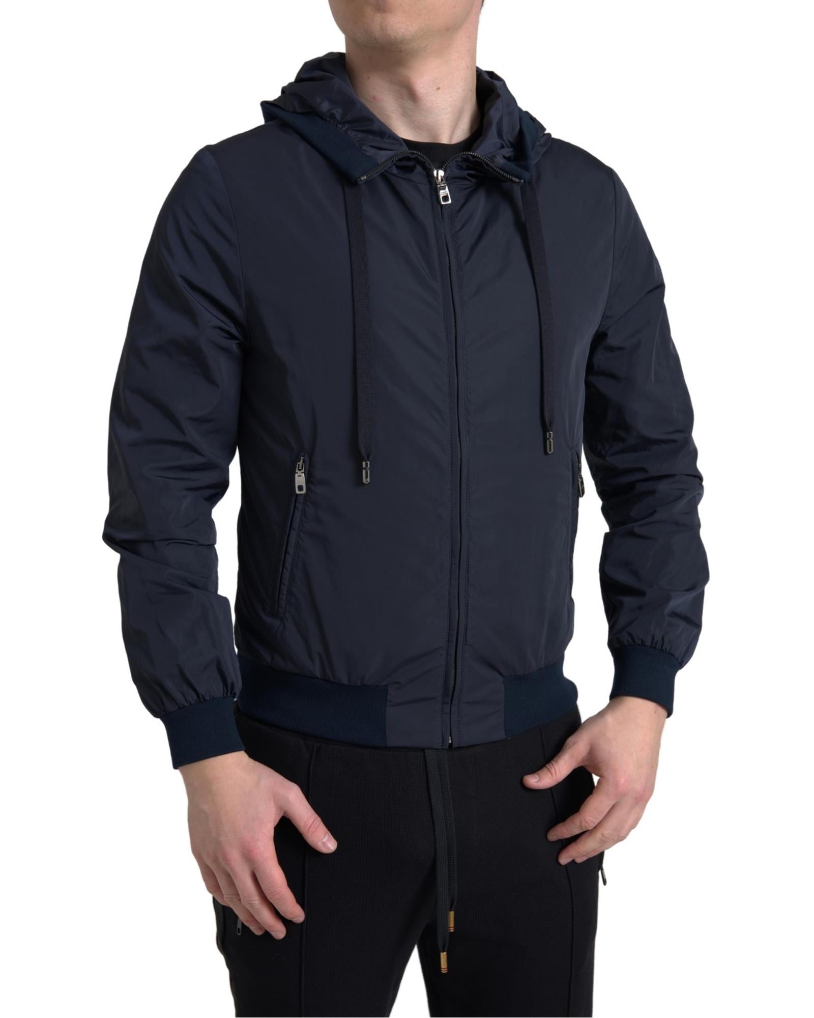 Dolce & Gabbana  Men's Hooded Bomber Jacket - Blue