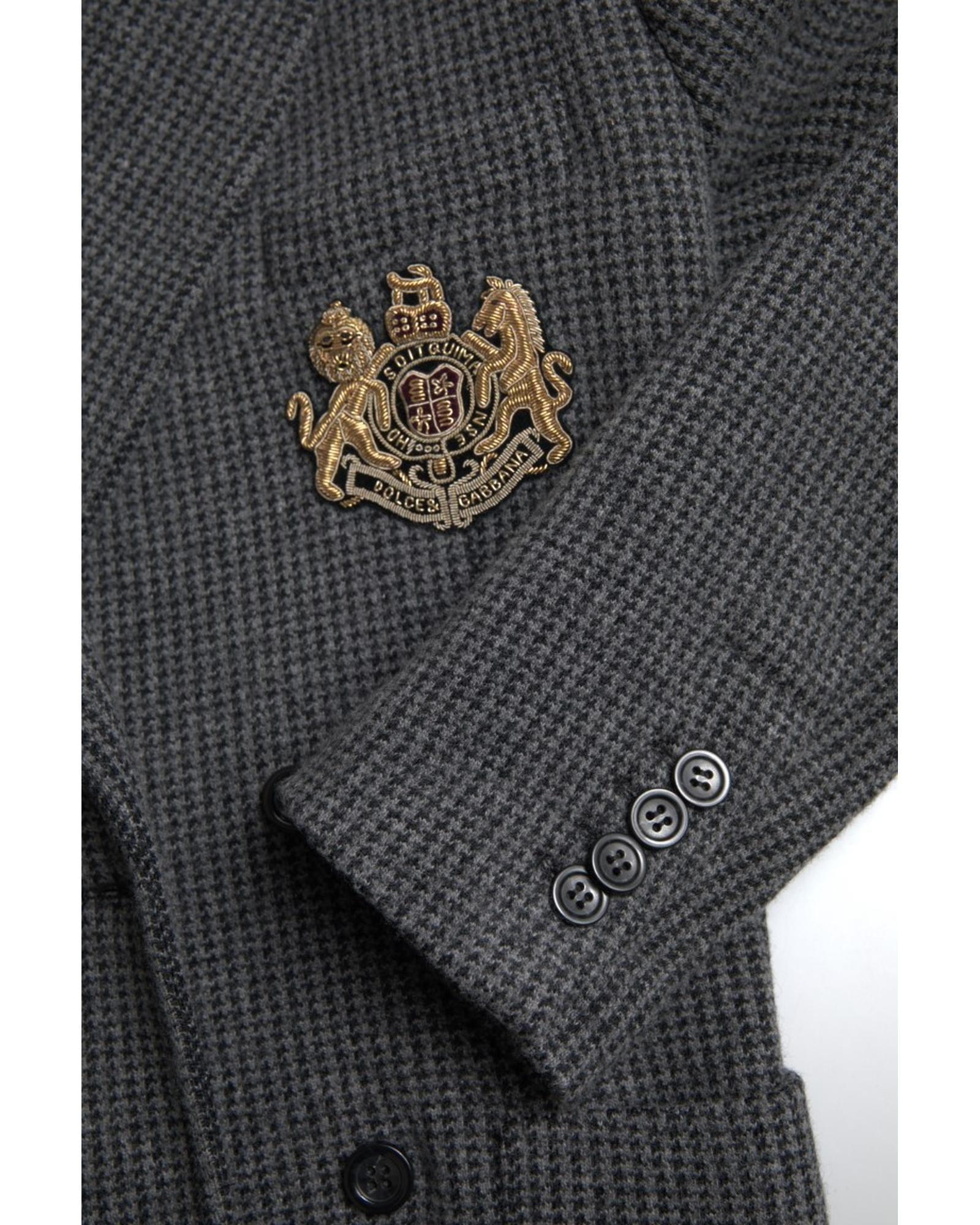 Dolce & Gabbana  Men's Double-Breasted Wool Blazer in Gray