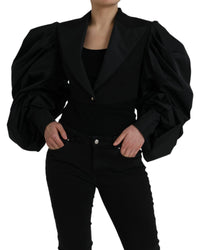 Dolce & Gabbana Polyester Puffed Sleeves Cropped Jacket2