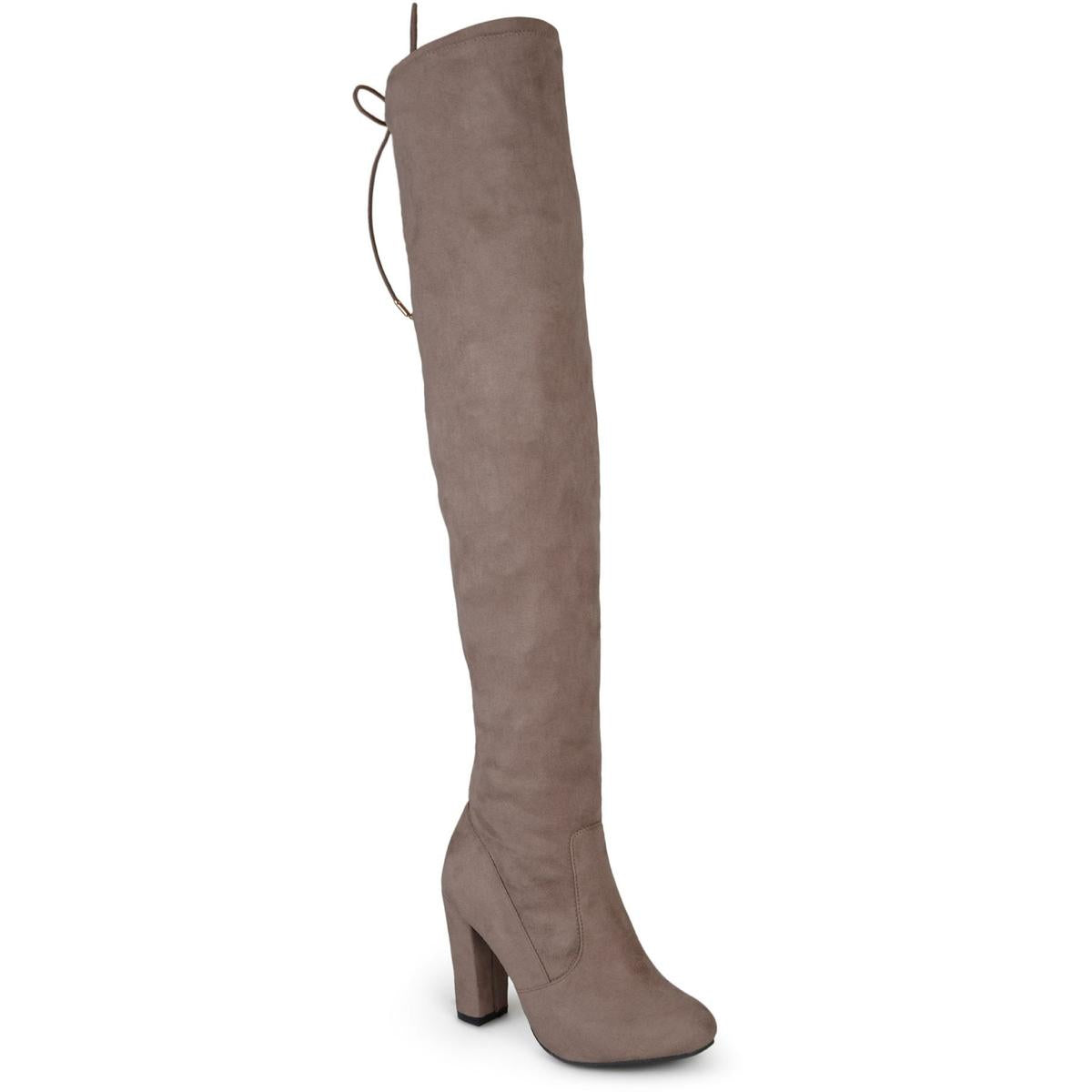 Maya  Womens Faux Suede Pull On Thigh-High Boots