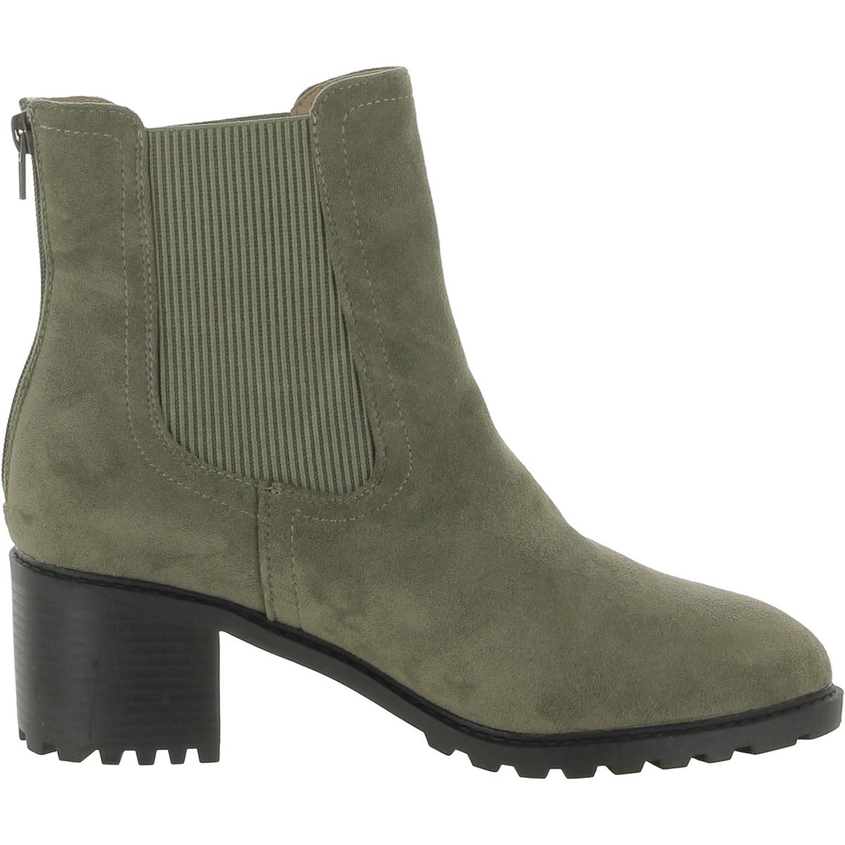 Womens Faux Suede Zipper Chelsea Boots