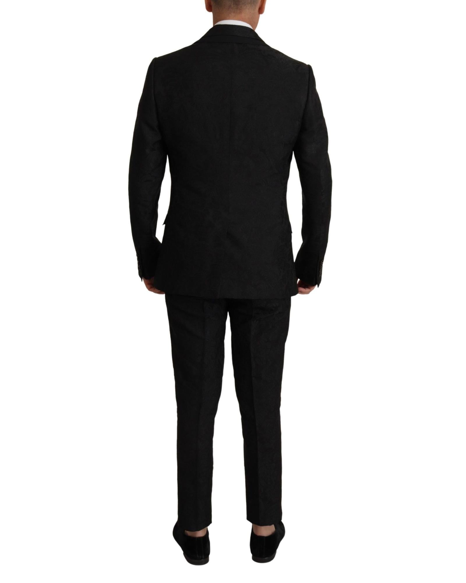 Dolce & Gabbana  Men's Floral Pattern Suit - Black