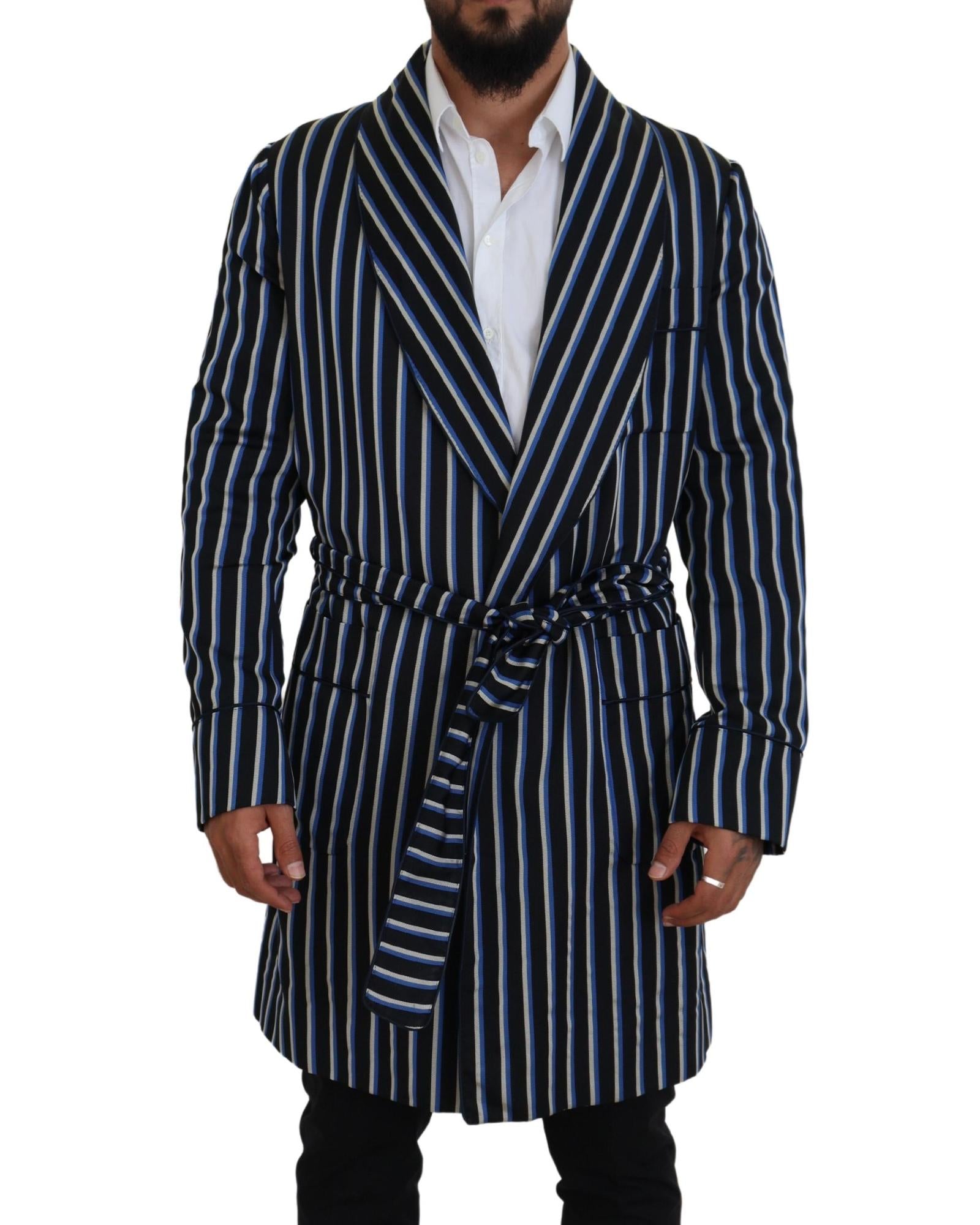 Dolce & Gabbana  Mens Striped Silk Robe