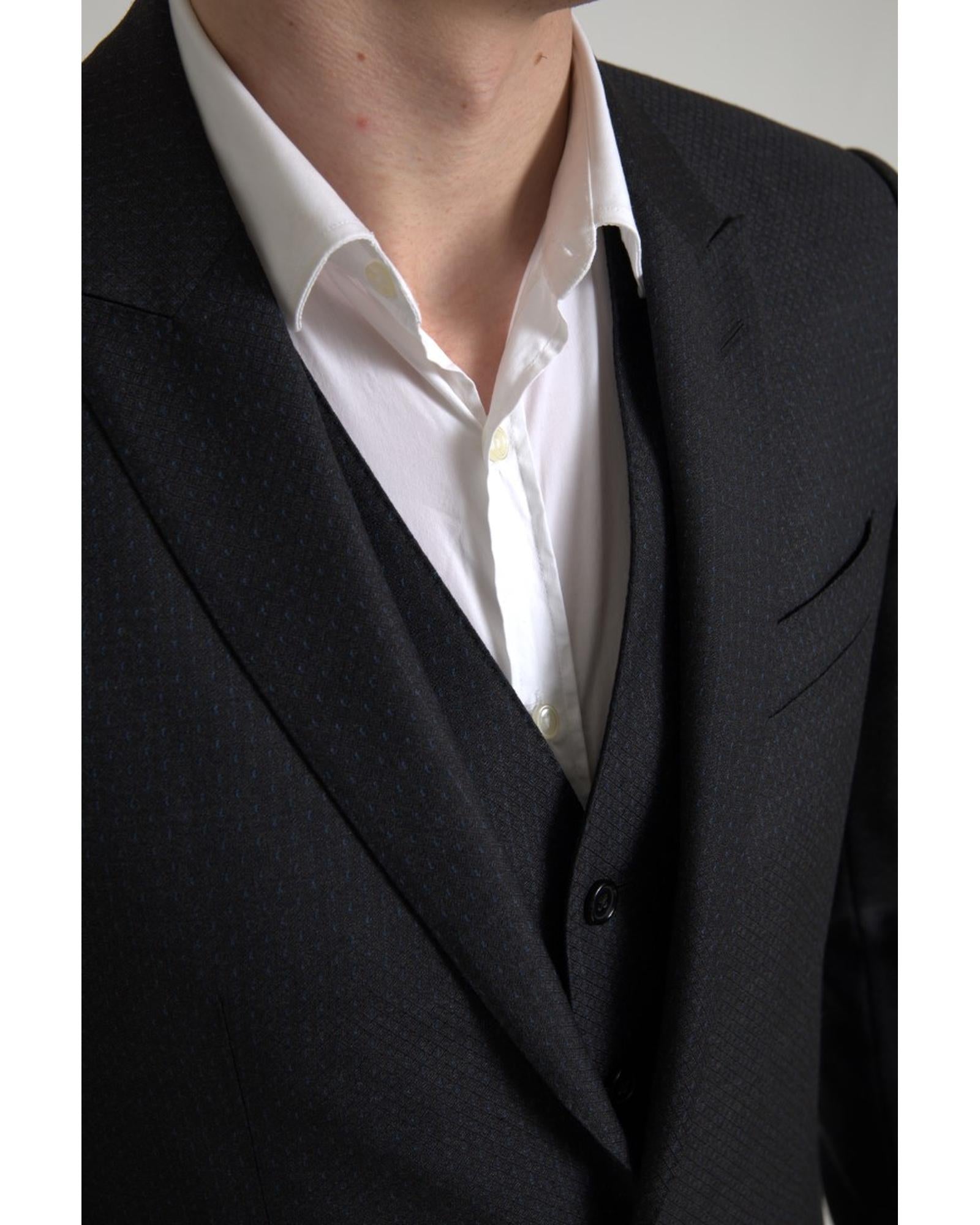 Dolce & Gabbana  Mens Classic Black Wool Suit